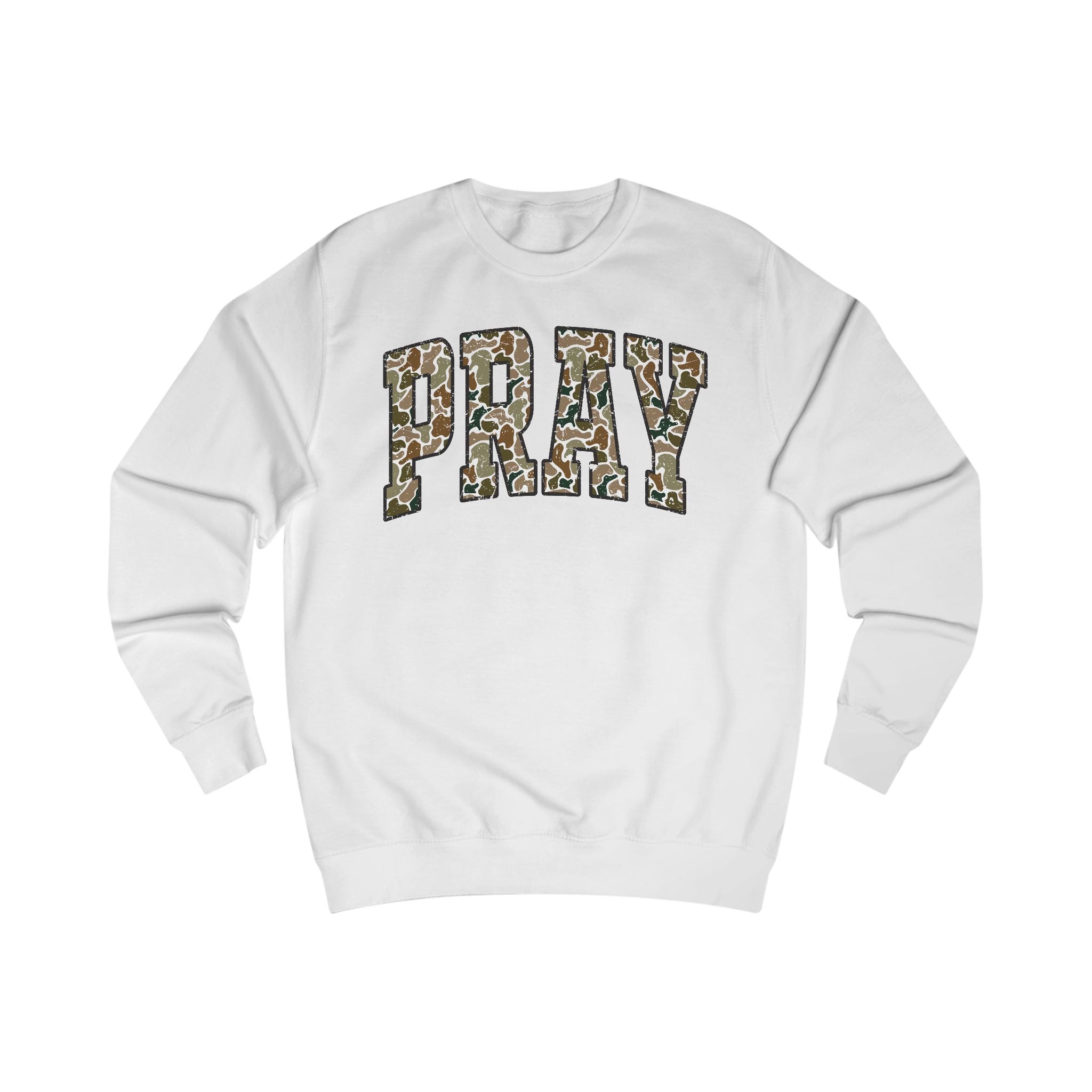 Camo Pray Unisex Sweatshirt, Cozy Graphic Sweater, Casual Gift, Perfect for Fall, Statement Apparel, Inspiring Fashion