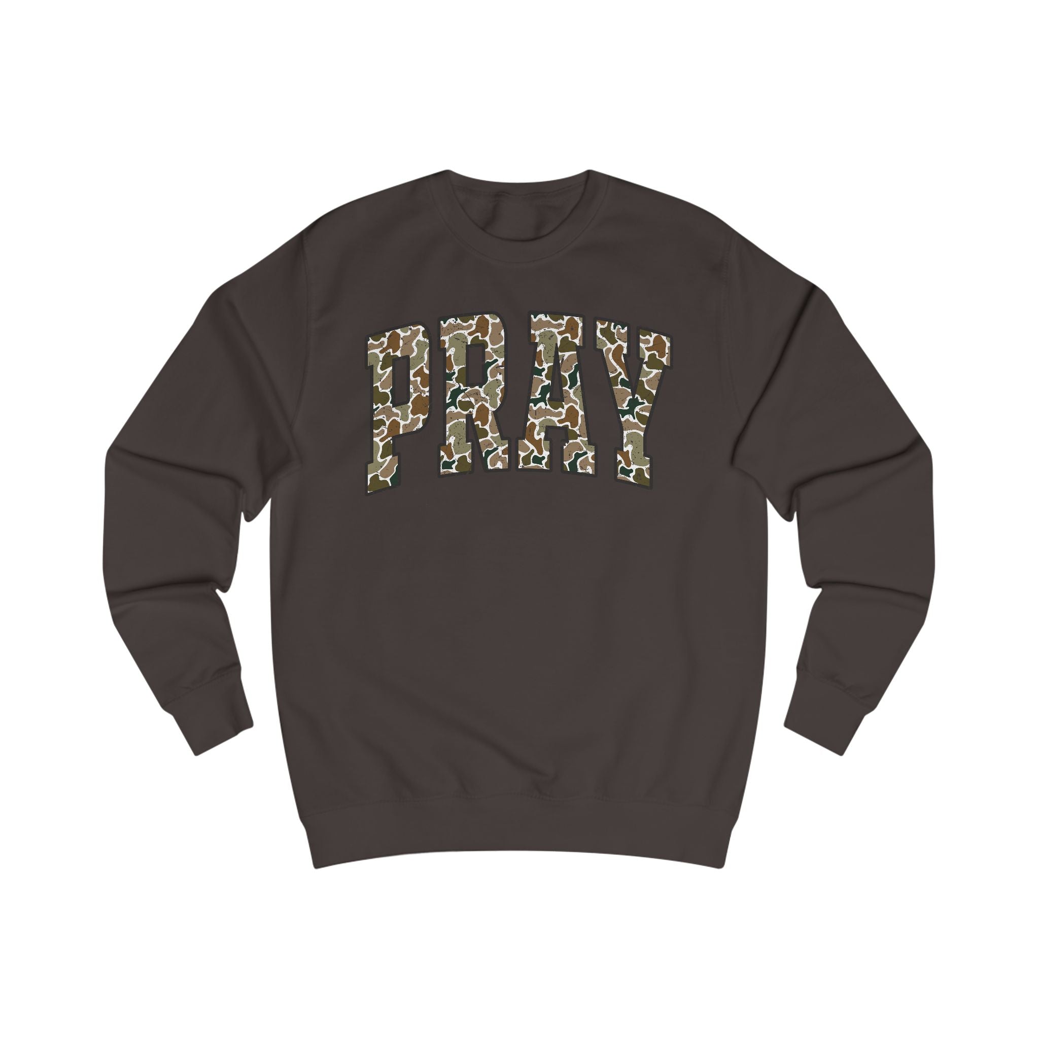 Camo Pray Unisex Sweatshirt, Cozy Graphic Sweater, Casual Gift, Perfect for Fall, Statement Apparel, Inspiring Fashion