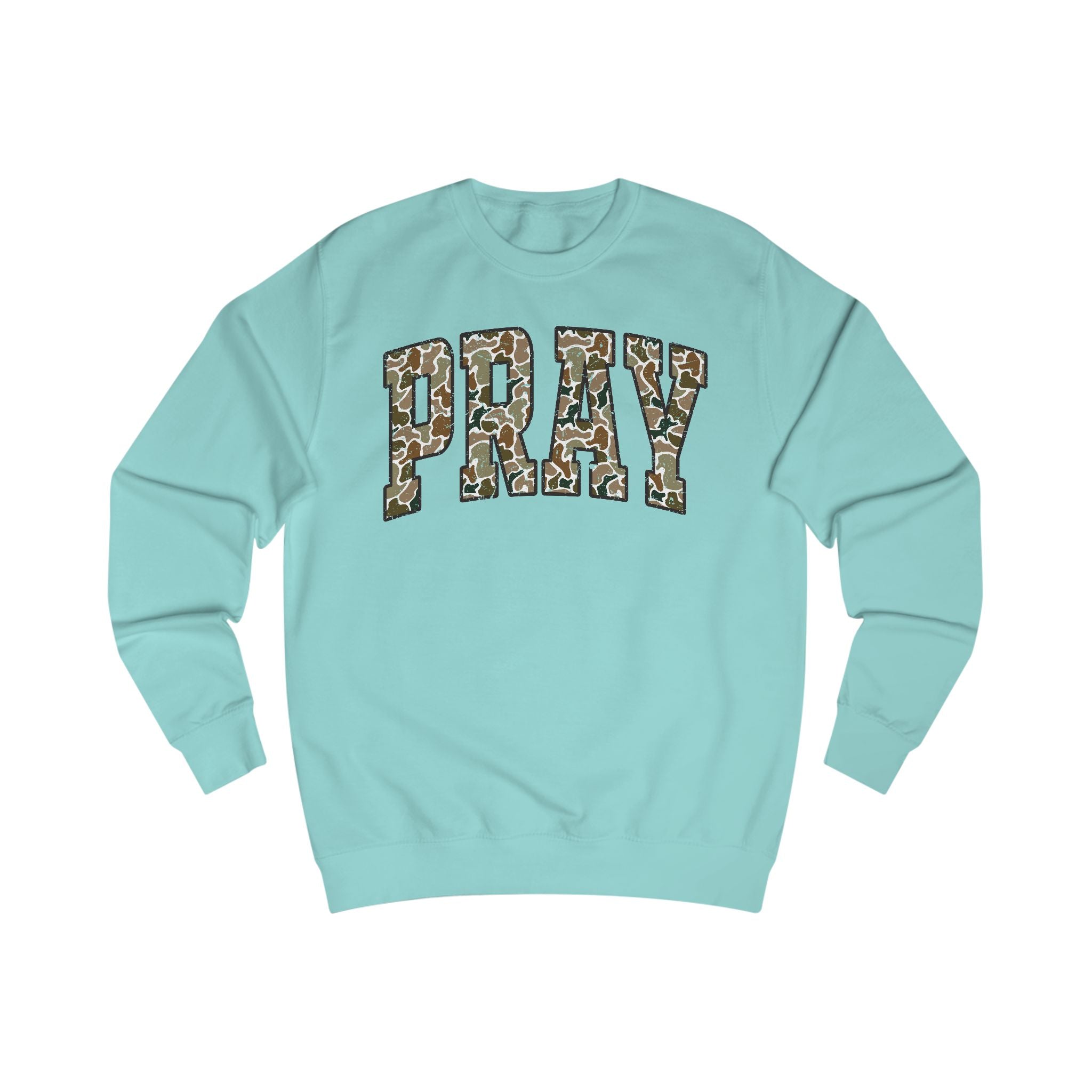 Camo Pray Unisex Sweatshirt, Cozy Graphic Sweater, Casual Gift, Perfect for Fall, Statement Apparel, Inspiring Fashion