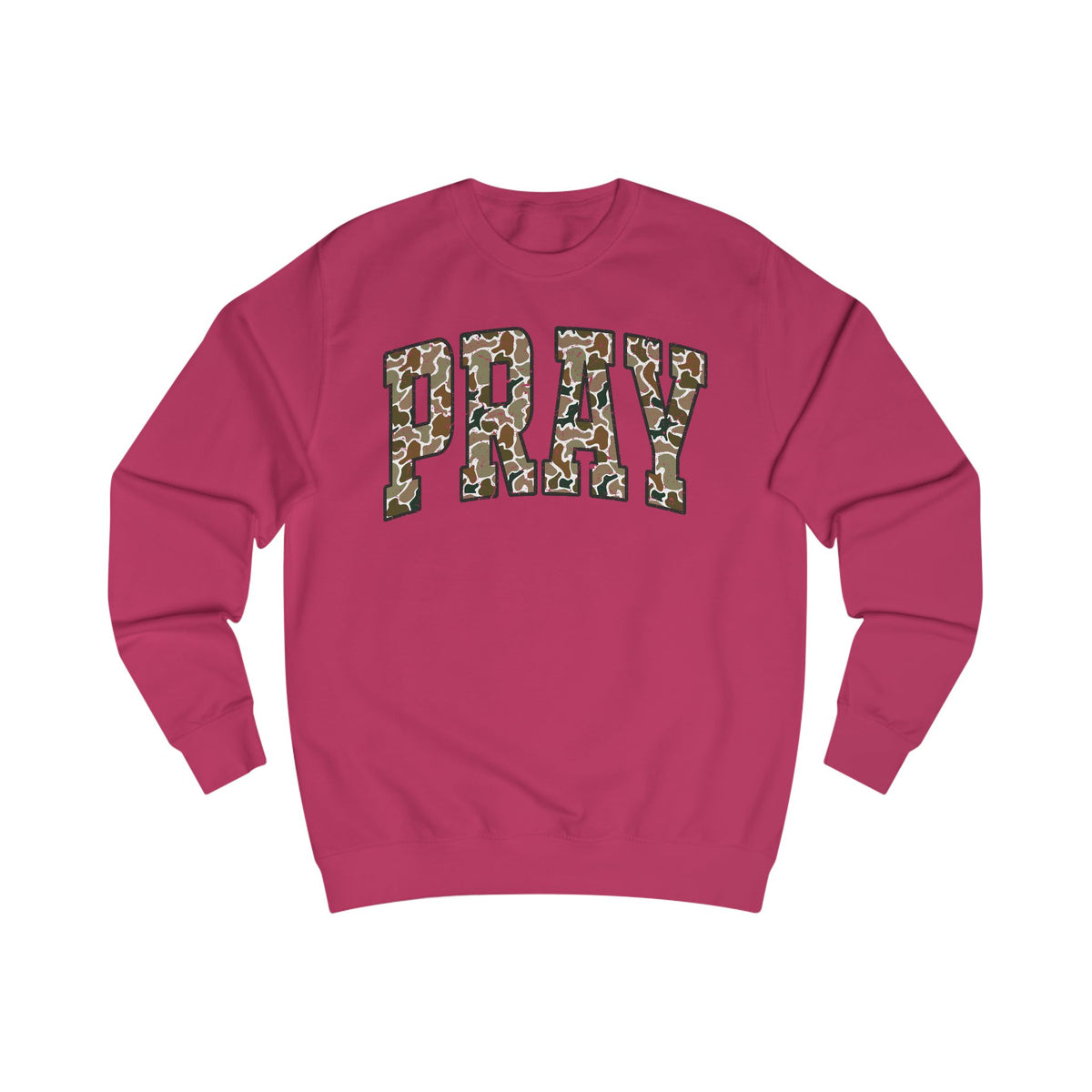 Camo Pray Unisex Sweatshirt, Cozy Graphic Sweater, Casual Gift, Perfect for Fall, Statement Apparel, Inspiring Fashion