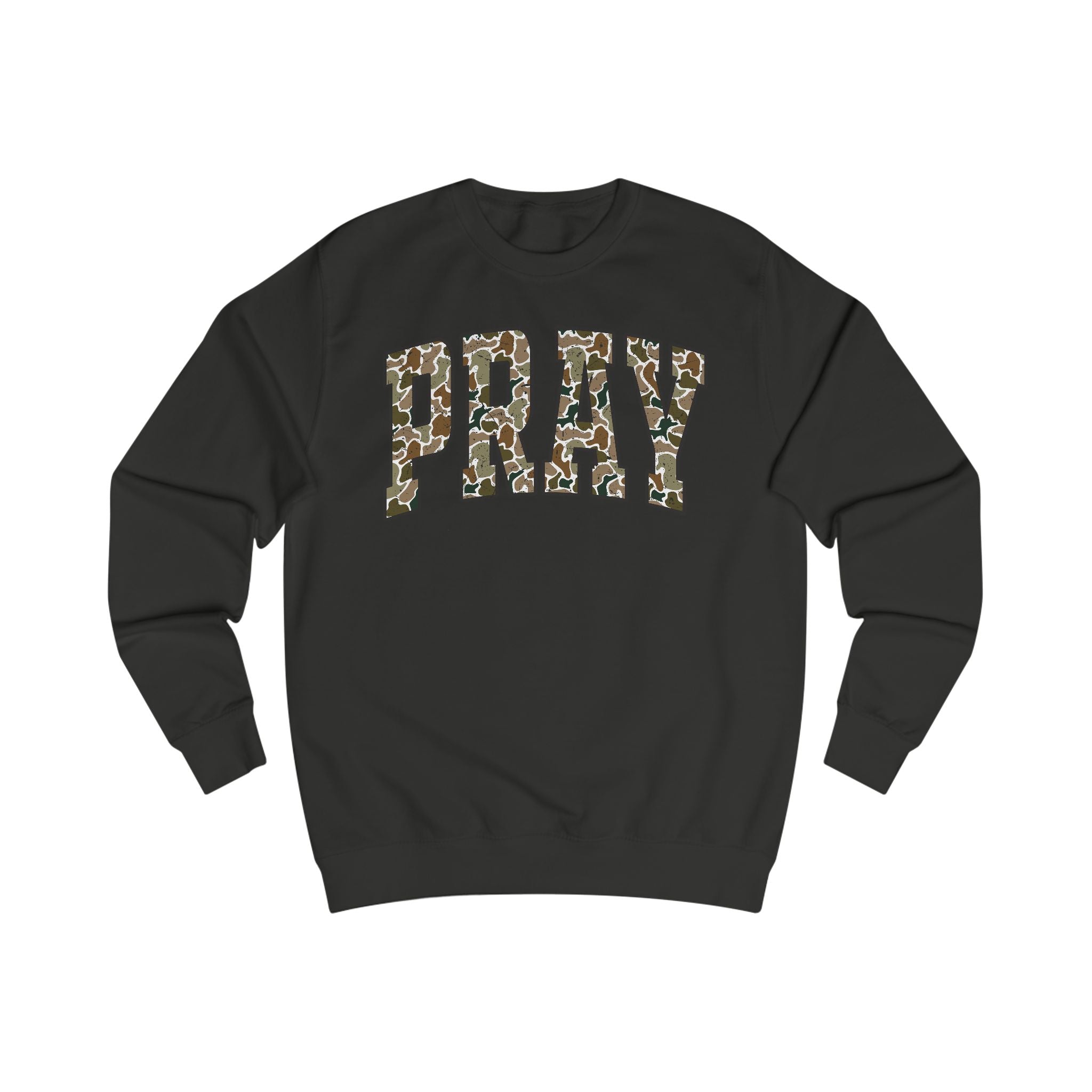 Camo Pray Unisex Sweatshirt, Cozy Graphic Sweater, Casual Gift, Perfect for Fall, Statement Apparel, Inspiring Fashion