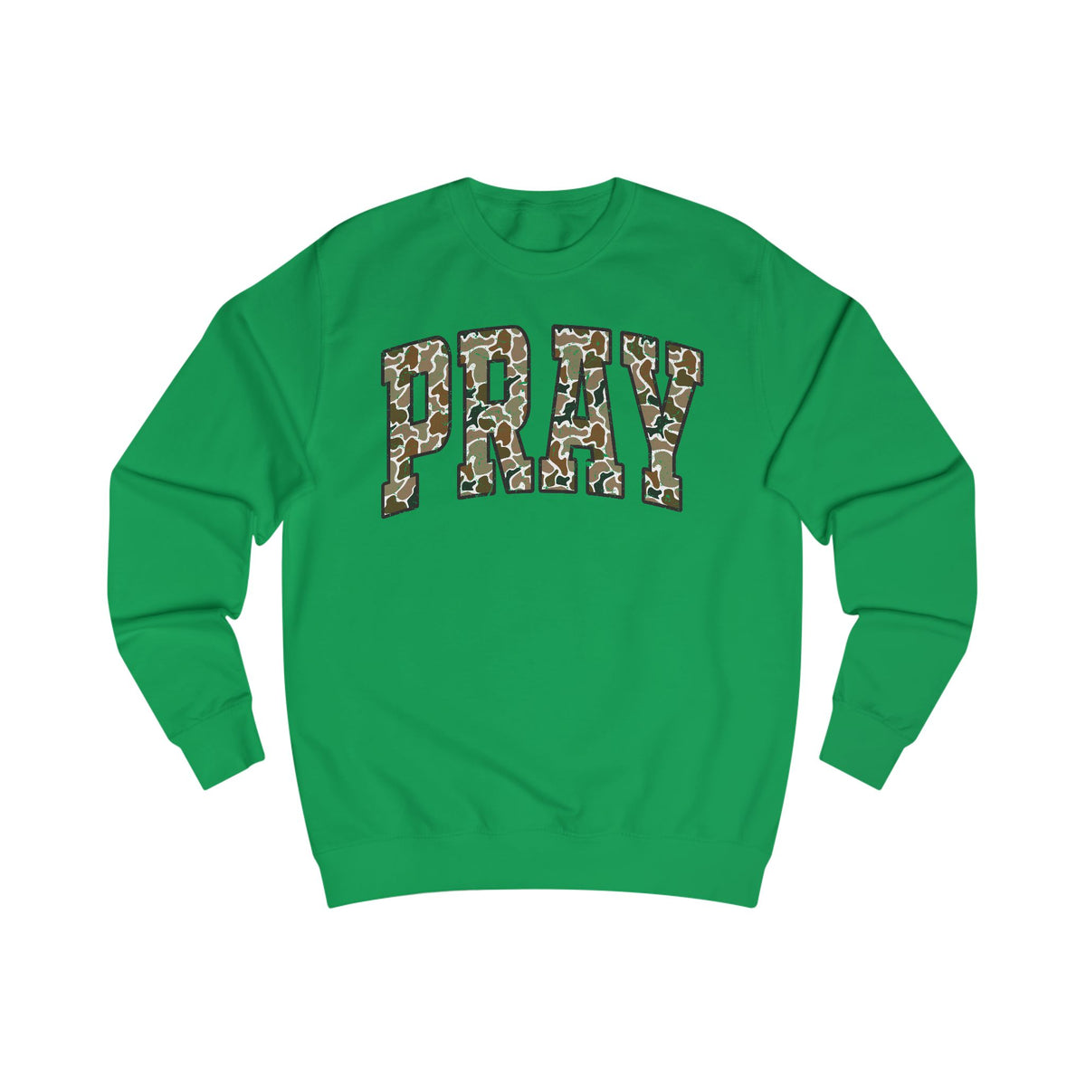 Camo Pray Unisex Sweatshirt, Cozy Graphic Sweater, Casual Gift, Perfect for Fall, Statement Apparel, Inspiring Fashion