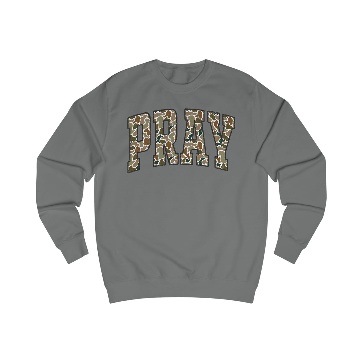 Camo Pray Unisex Sweatshirt, Cozy Graphic Sweater, Casual Gift, Perfect for Fall, Statement Apparel, Inspiring Fashion