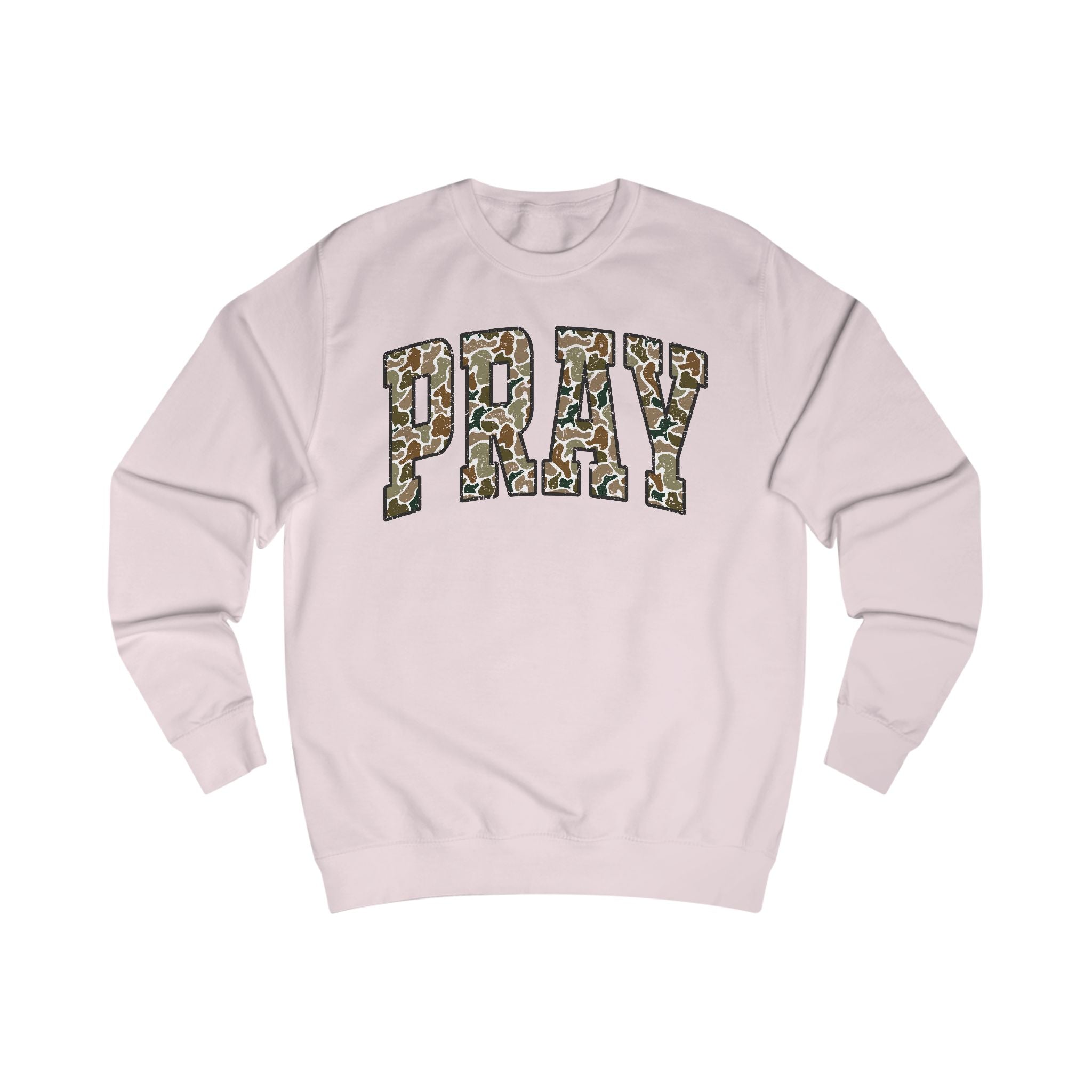 Camo Pray Unisex Sweatshirt, Cozy Graphic Sweater, Casual Gift, Perfect for Fall, Statement Apparel, Inspiring Fashion