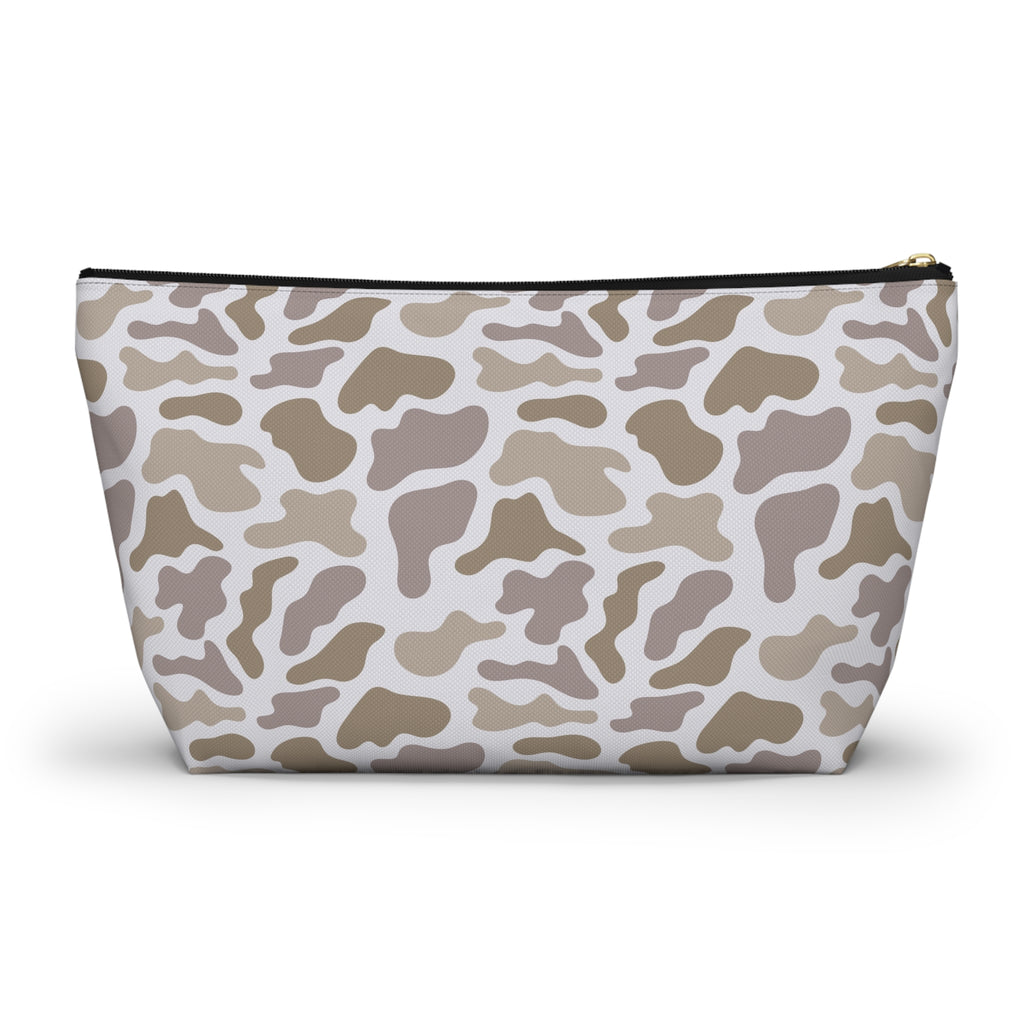 Light Grey Camo Accessory Pouch, Trendy Makeup Bag, Military Style Zipper Pouch, Perfect for Travel & Gifts, Camouflage Organizer