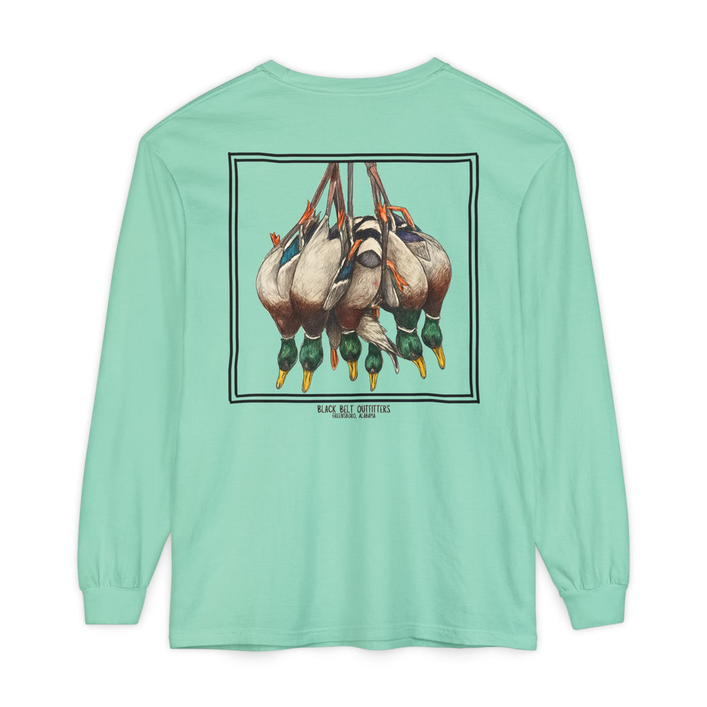Ducks of the Day Unisex Garment-Dyed Long Sleeve T-Shirt, Casual Wear, Gift for Him/Her, Streetwear, Everyday Comfort, Comfortable Layering