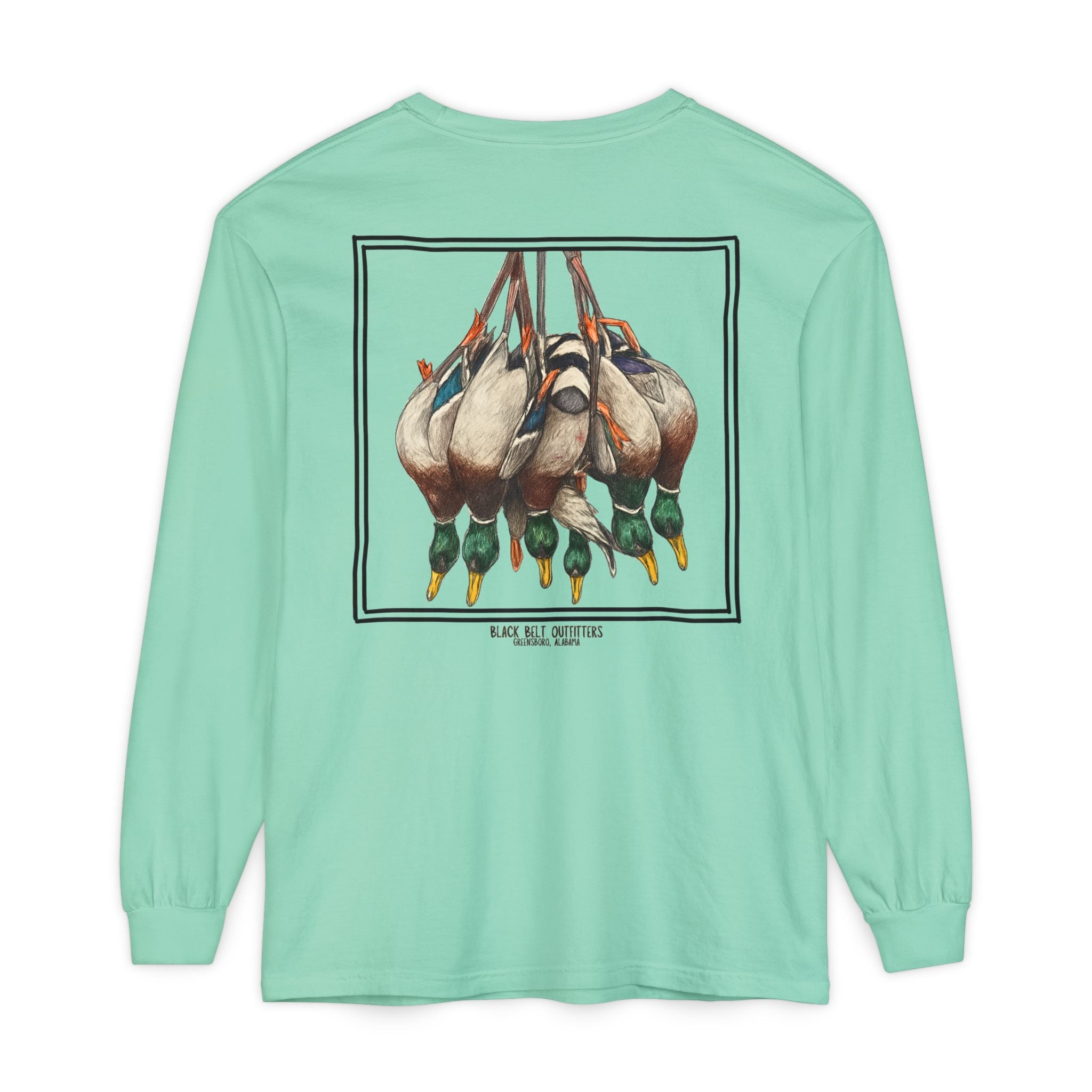 Ducks of the Day Unisex Garment-Dyed Long Sleeve T-Shirt, Casual Wear, Gift for Him/Her, Streetwear, Everyday Comfort, Comfortable Layering