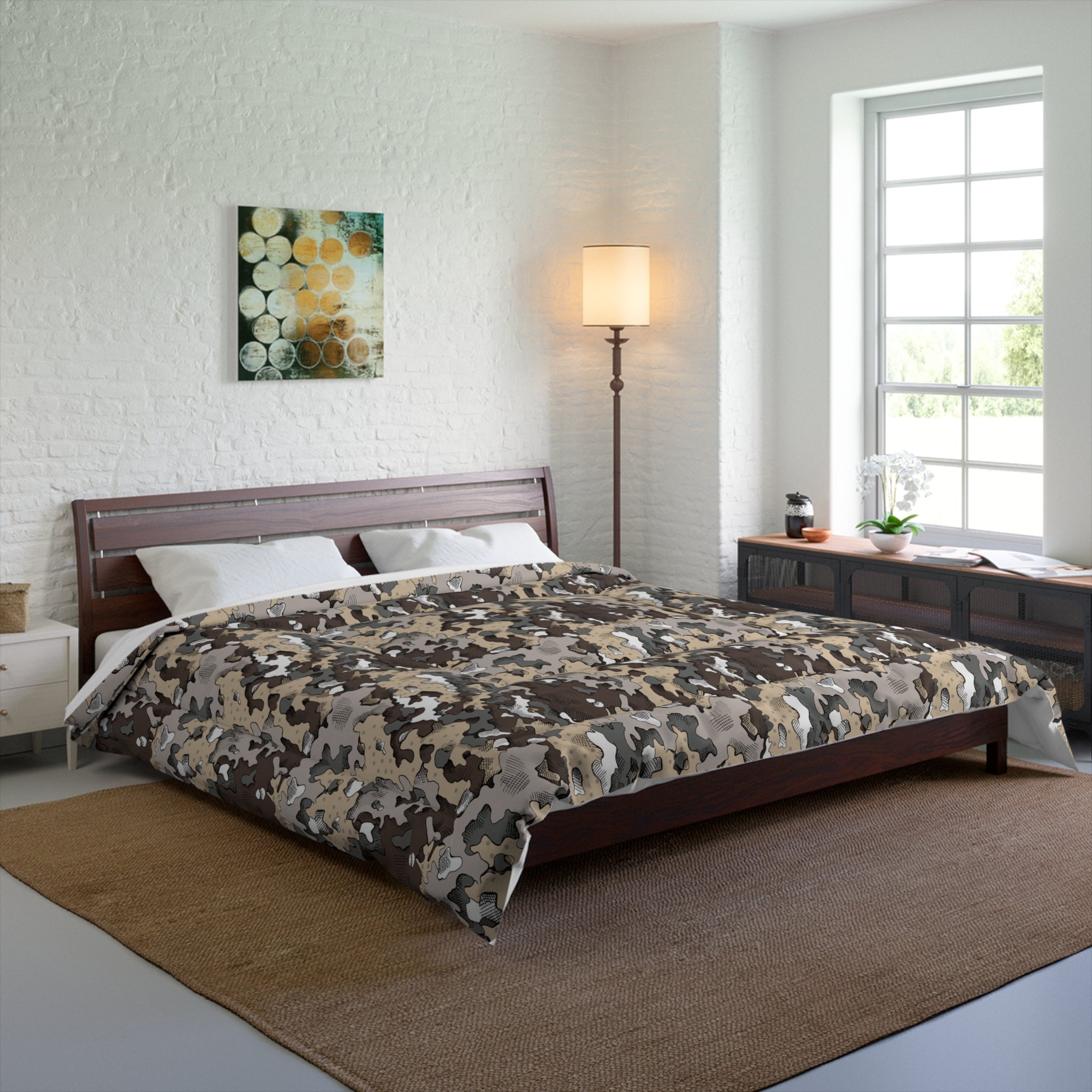 Dixie Camo Comforter | Cozy Bedding for Home Decor, Camo Pattern Comforter, Modern Bedroom, Gift for Her, Unique Housewarming