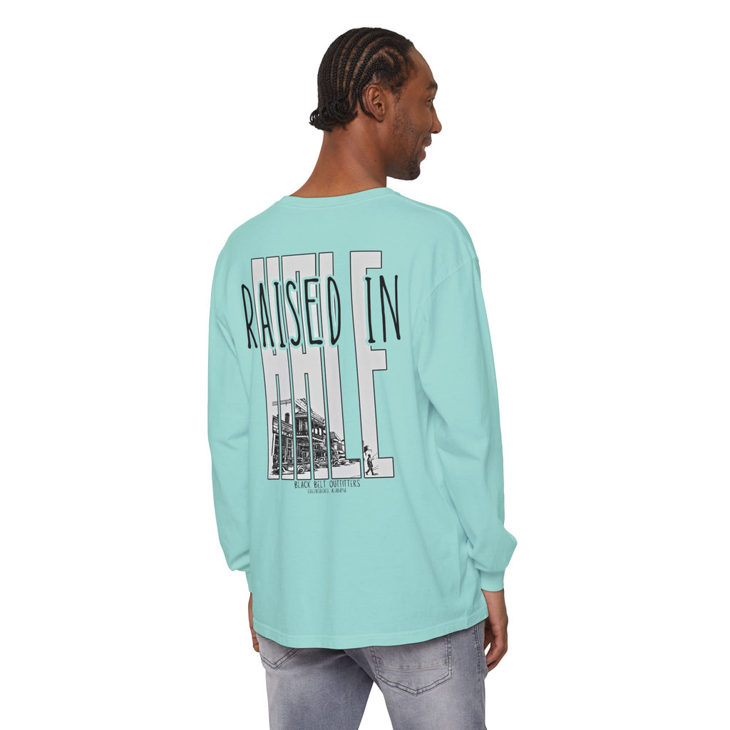 Raised in Hale Unisex Garment-Dyed Long Sleeve T-Shirt, Casual Wear, Gift for Him/Her, Streetwear, Everyday Comfort, Comfortable Layering