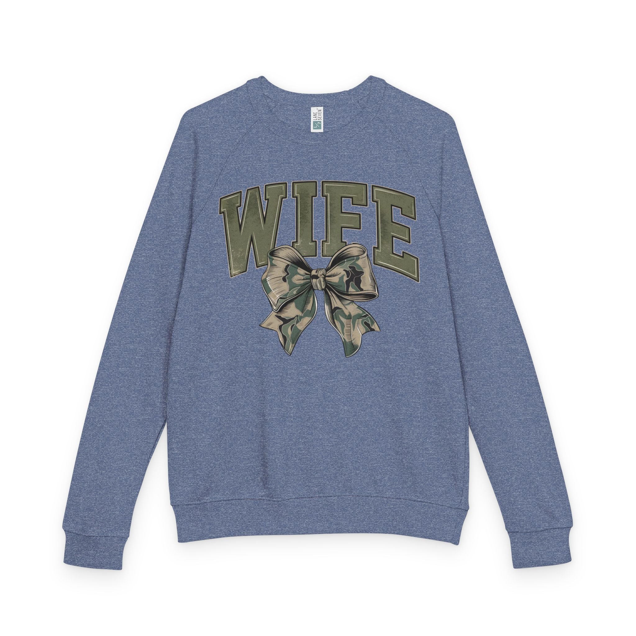WIFE Camo Bow Crewneck Sweatshirt – Military-Inspired Cozy Pullover for Brides & Military Spouses