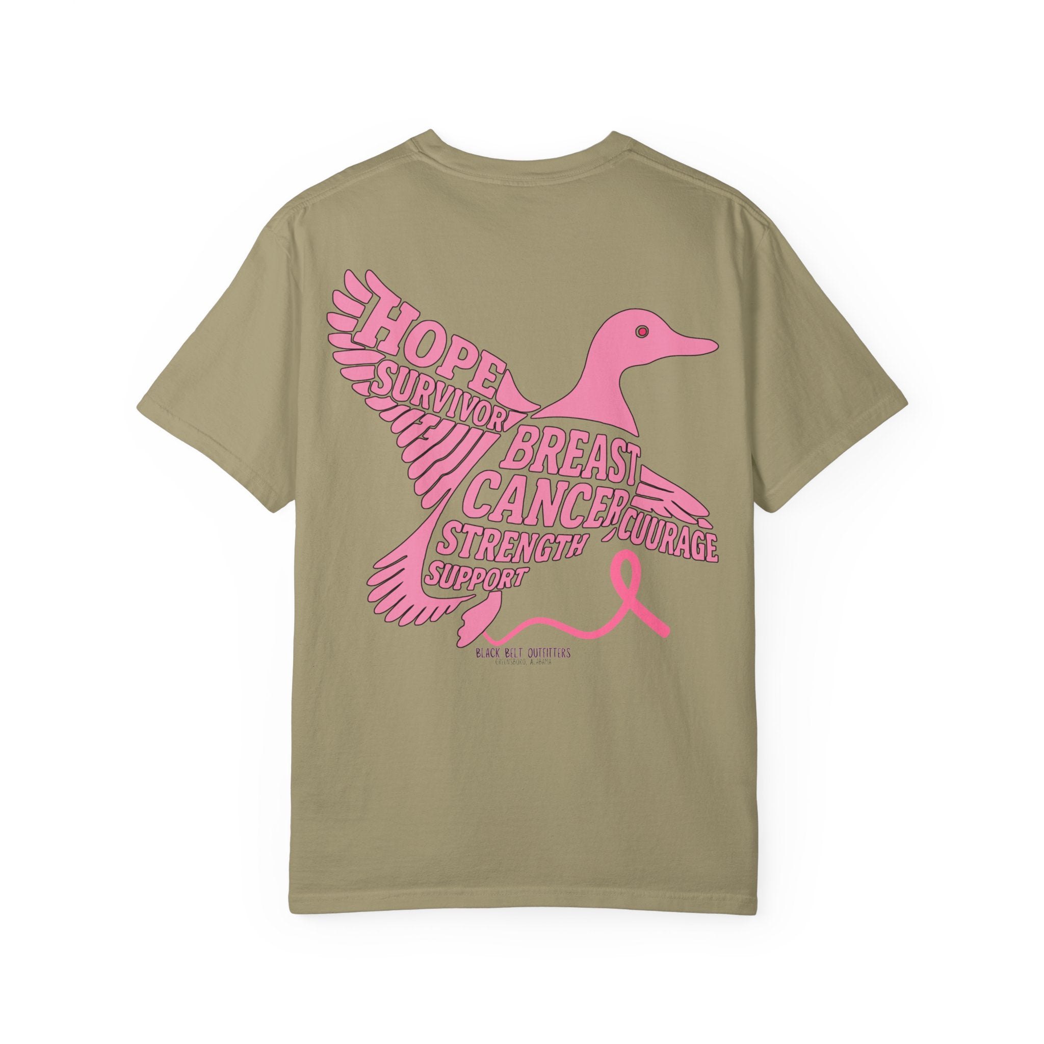 Breast Cancer Awareness Flying Duck T-Shirt, Unisex Tee for October Events, Gift for Fighters, Pink Ribbon Shirt, Supportive Apparel, Charity Fundraiser
