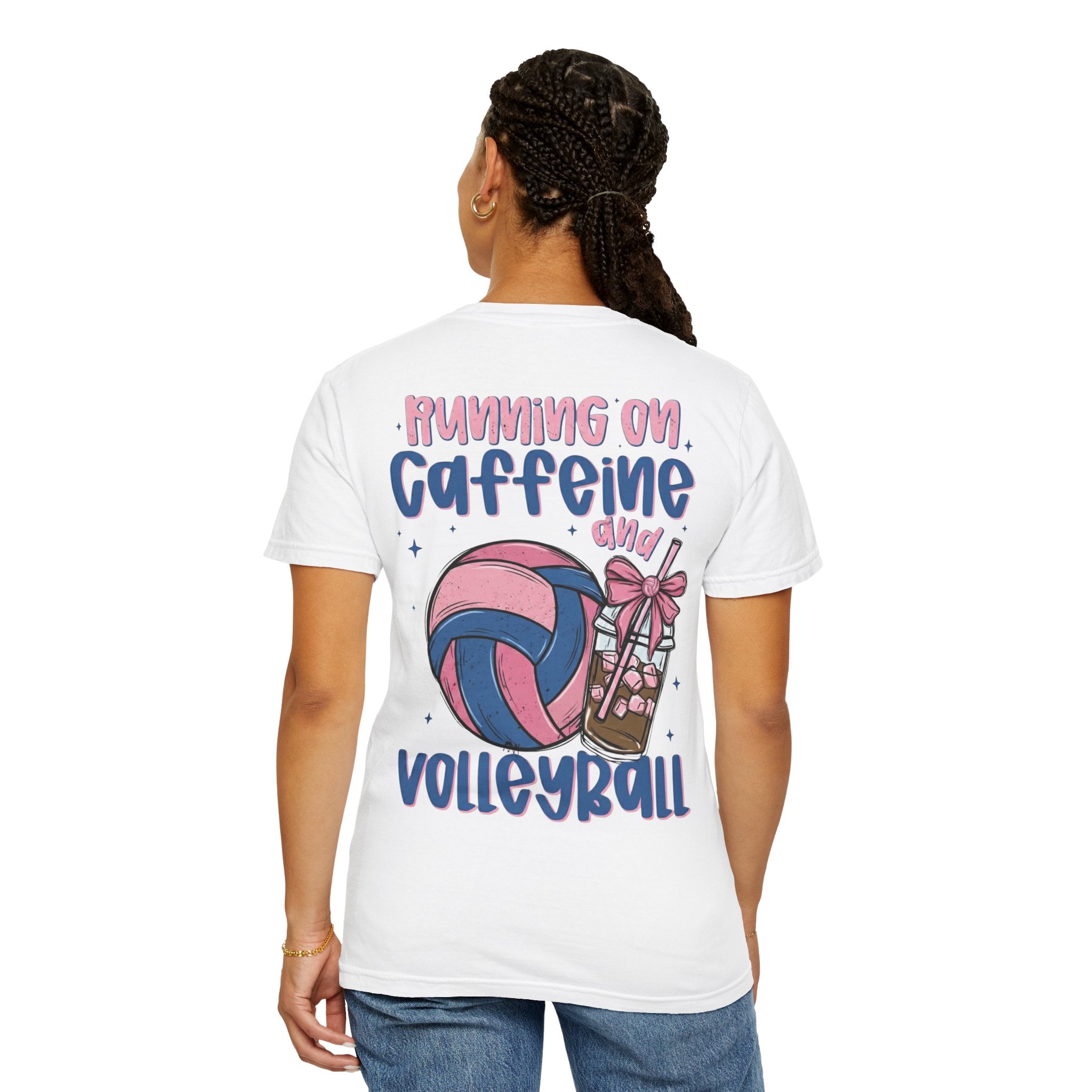 "Running on Caffeine and Volleyball" Graphic T-Shirt