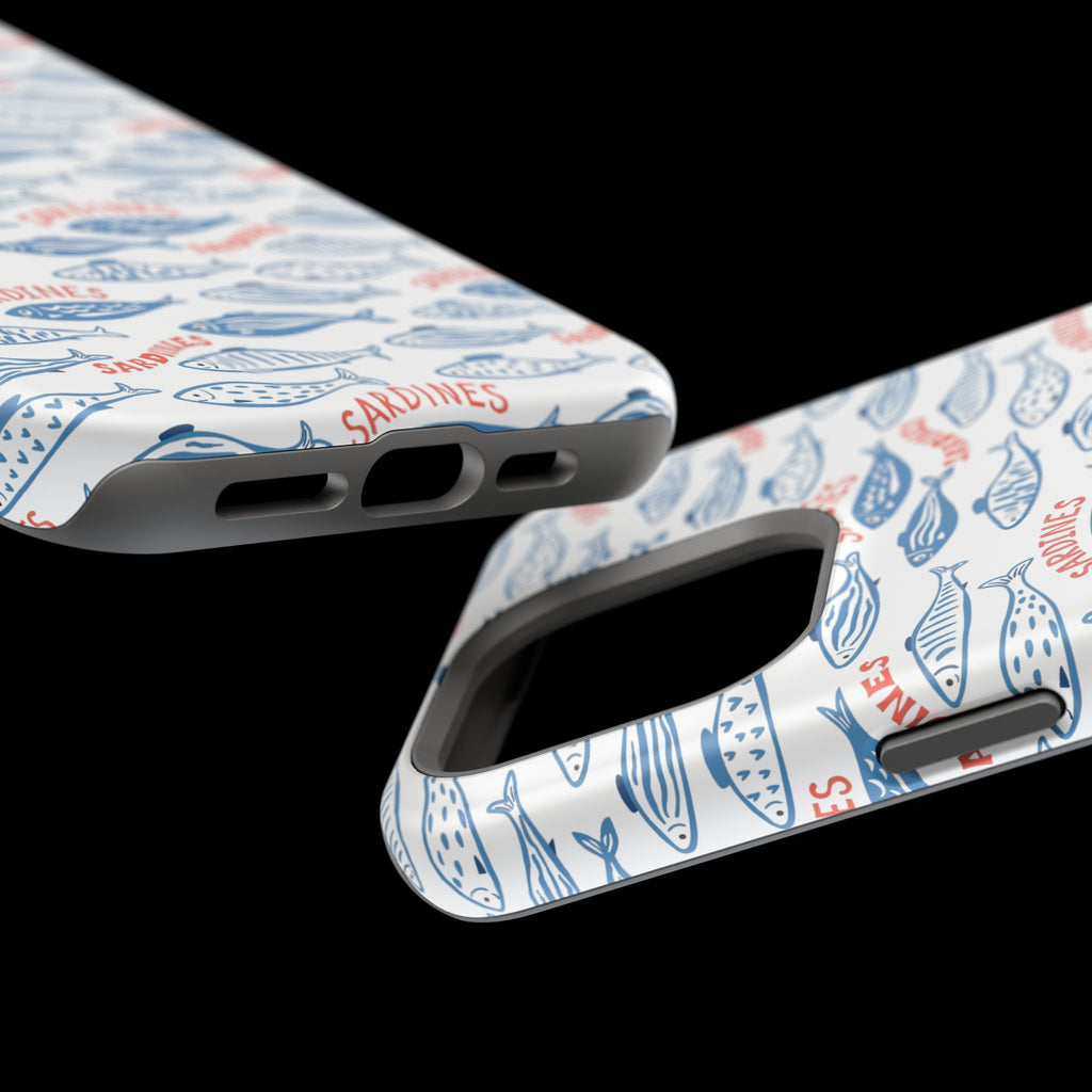 Whimsy Sardine Pattern Magnetic Phone Case — Impact-Resistant iPhone Cover