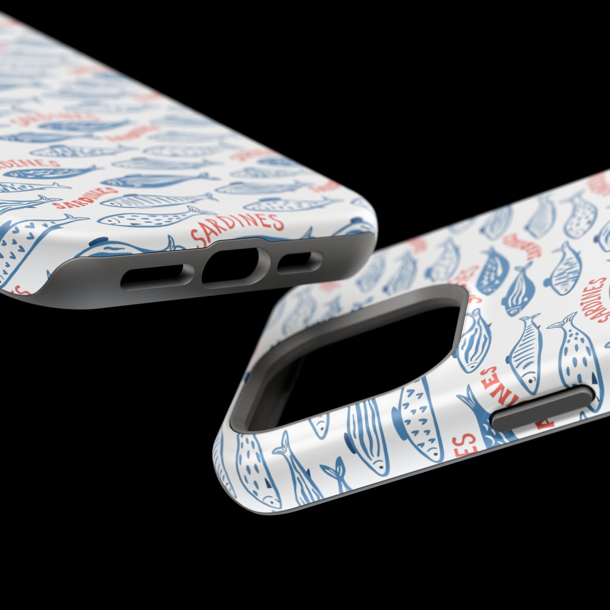 Whimsy Sardine Pattern Magnetic Phone Case — Impact-Resistant iPhone Cover