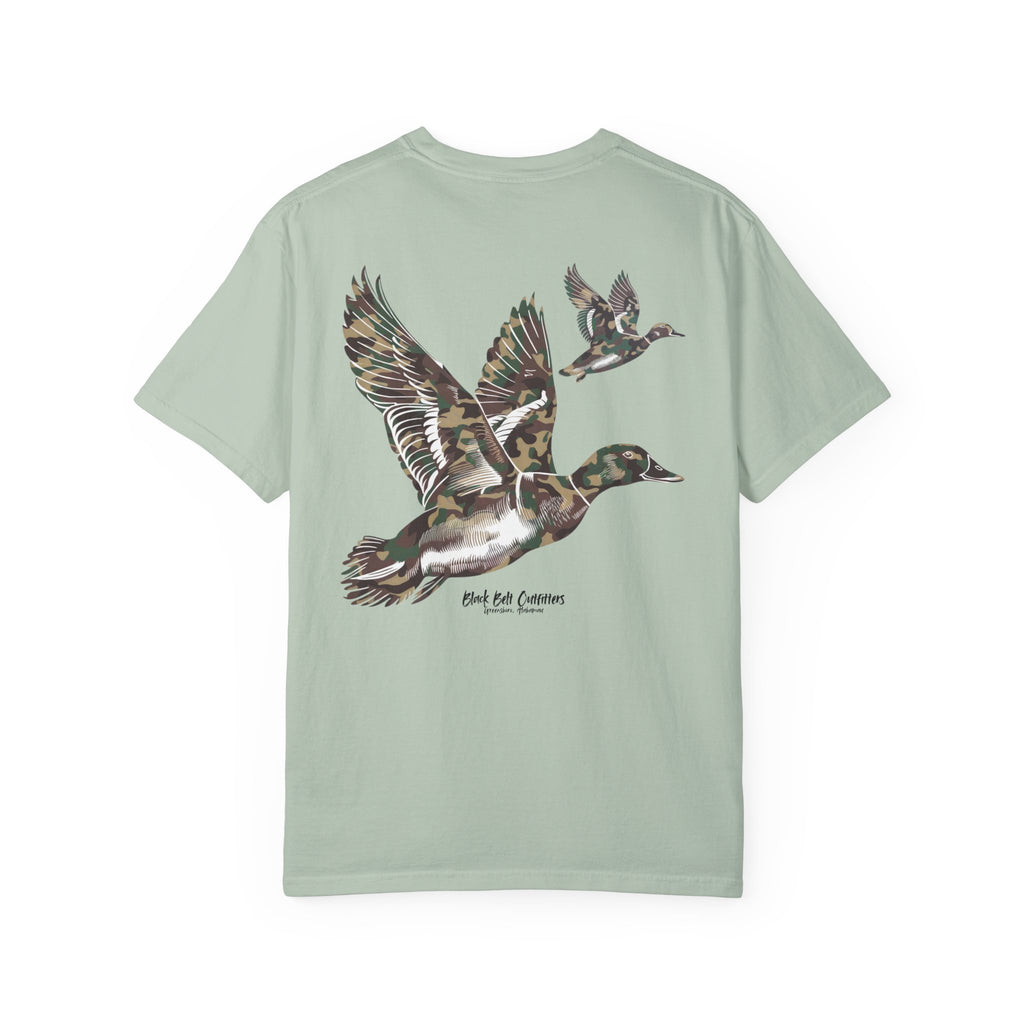 Camo Ducks Unisex Garment-Dyed T-shirt, Comfort Wear, Animal Lover Gift, Southerner Apparel,
