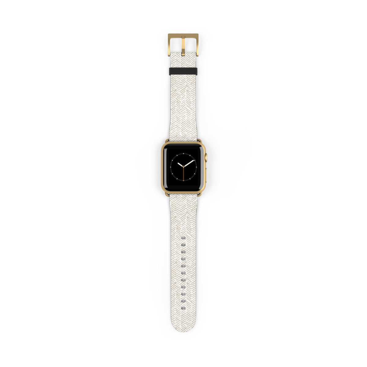 Herringbone Cream Watch Band — Minimal Neutral Apple Watch Strap