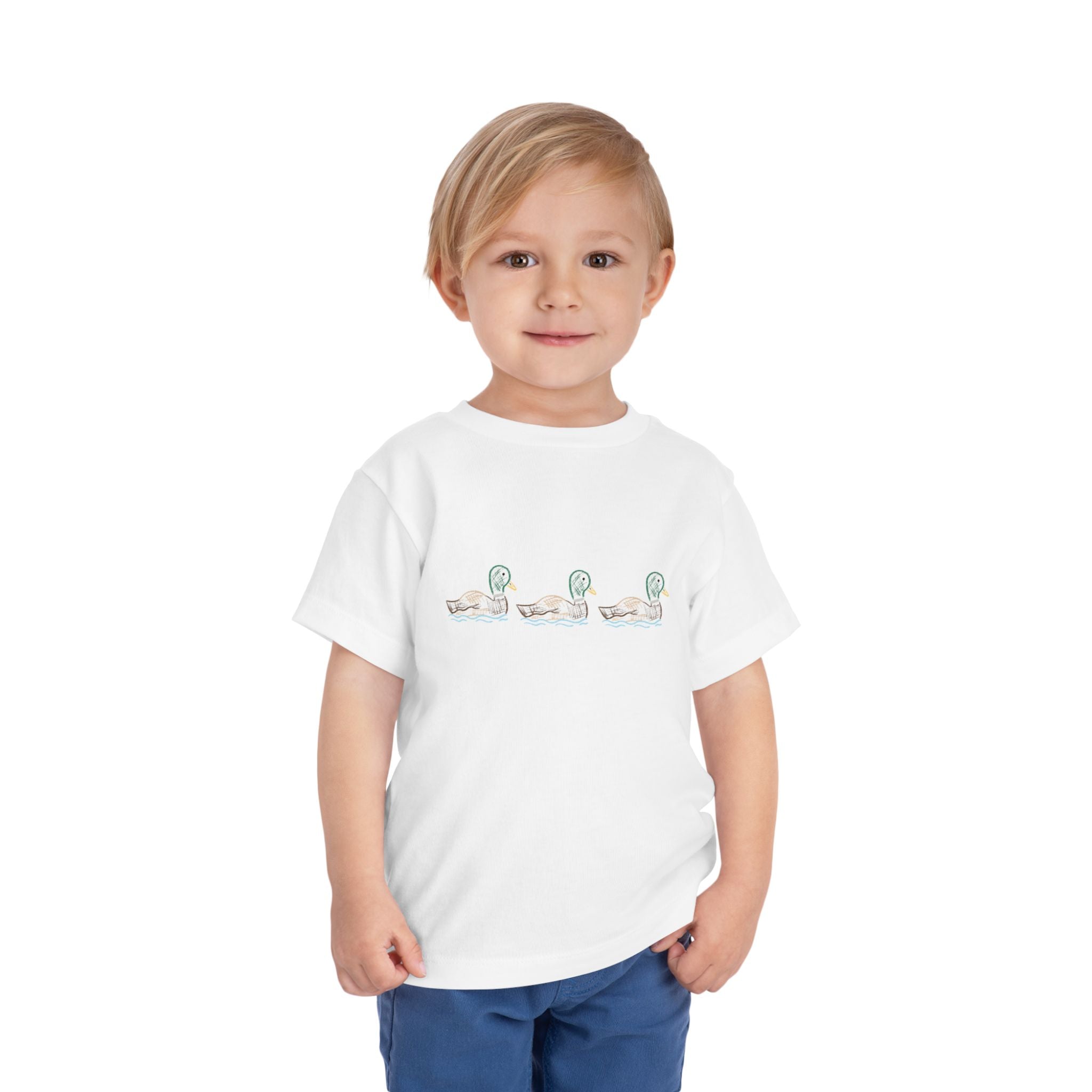 Toddler Ducks In A Row Short Sleeve Tee, Kids Summer Shirt, Playful Graphic Tee, Baby Shower Gift, Toddler Outfit, Kids Fashion
