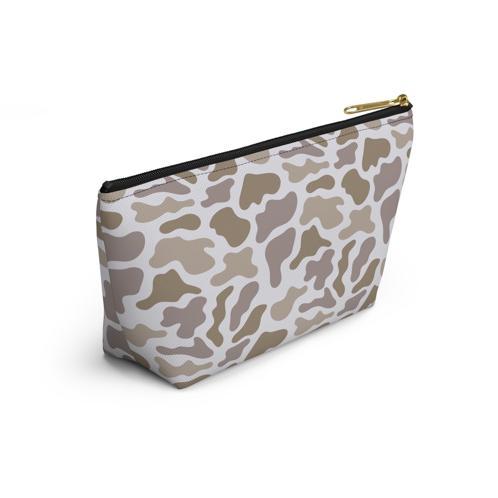 Light Grey Camo Accessory Pouch, Trendy Makeup Bag, Military Style Zipper Pouch, Perfect for Travel & Gifts, Camouflage Organizer