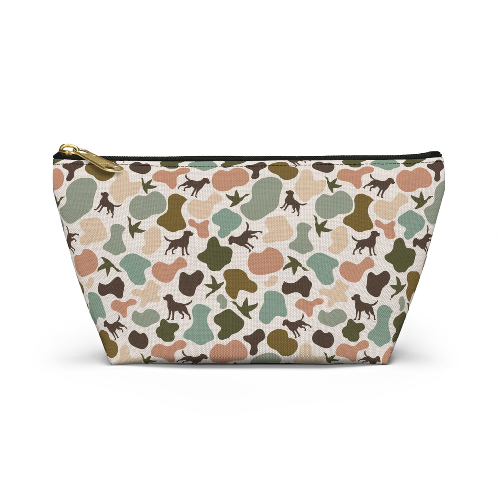 Duck Dog Camo Accessory Pouch, Trendy Makeup Bag, Military Style Zipper Pouch, Perfect for Travel & Gifts, Camouflage Organizer