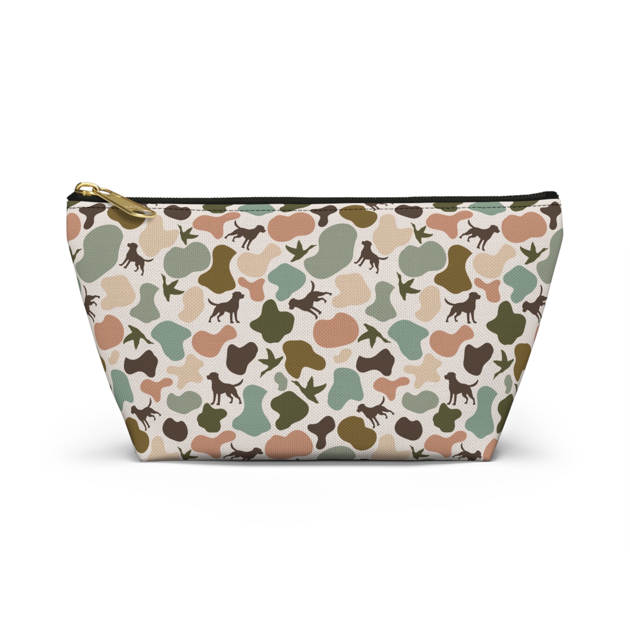 Duck Dog Camo Accessory Pouch, Trendy Makeup Bag, Military Style Zipper Pouch, Perfect for Travel & Gifts, Camouflage Organizer