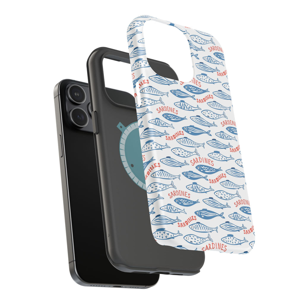 Whimsy Sardine Pattern Magnetic Phone Case — Impact-Resistant iPhone Cover