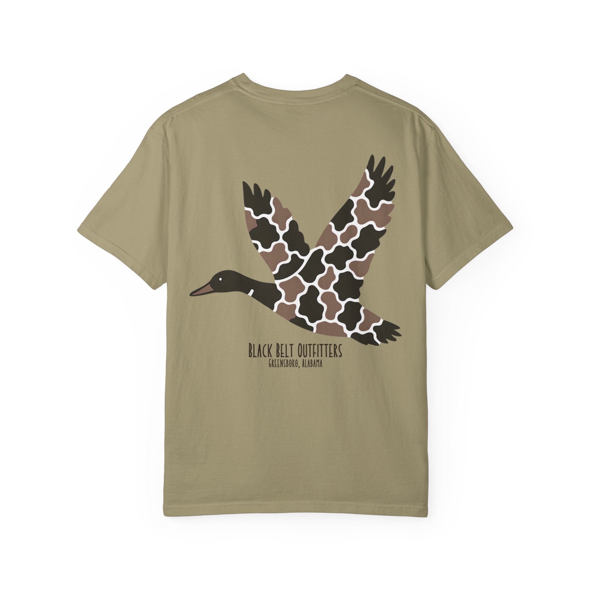 Camo Flying Duck T-Shirt, Men's Hunting Shirt, Gift for Sportsmen, Casual Wear, Nature Lover Tee