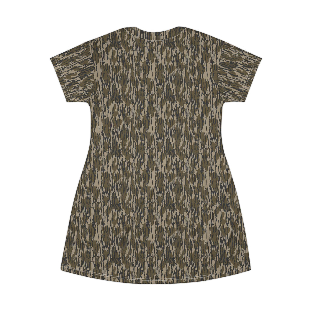 Trendy Camo T-Shirt Dress — All-Over Print Casual A-Line Dress