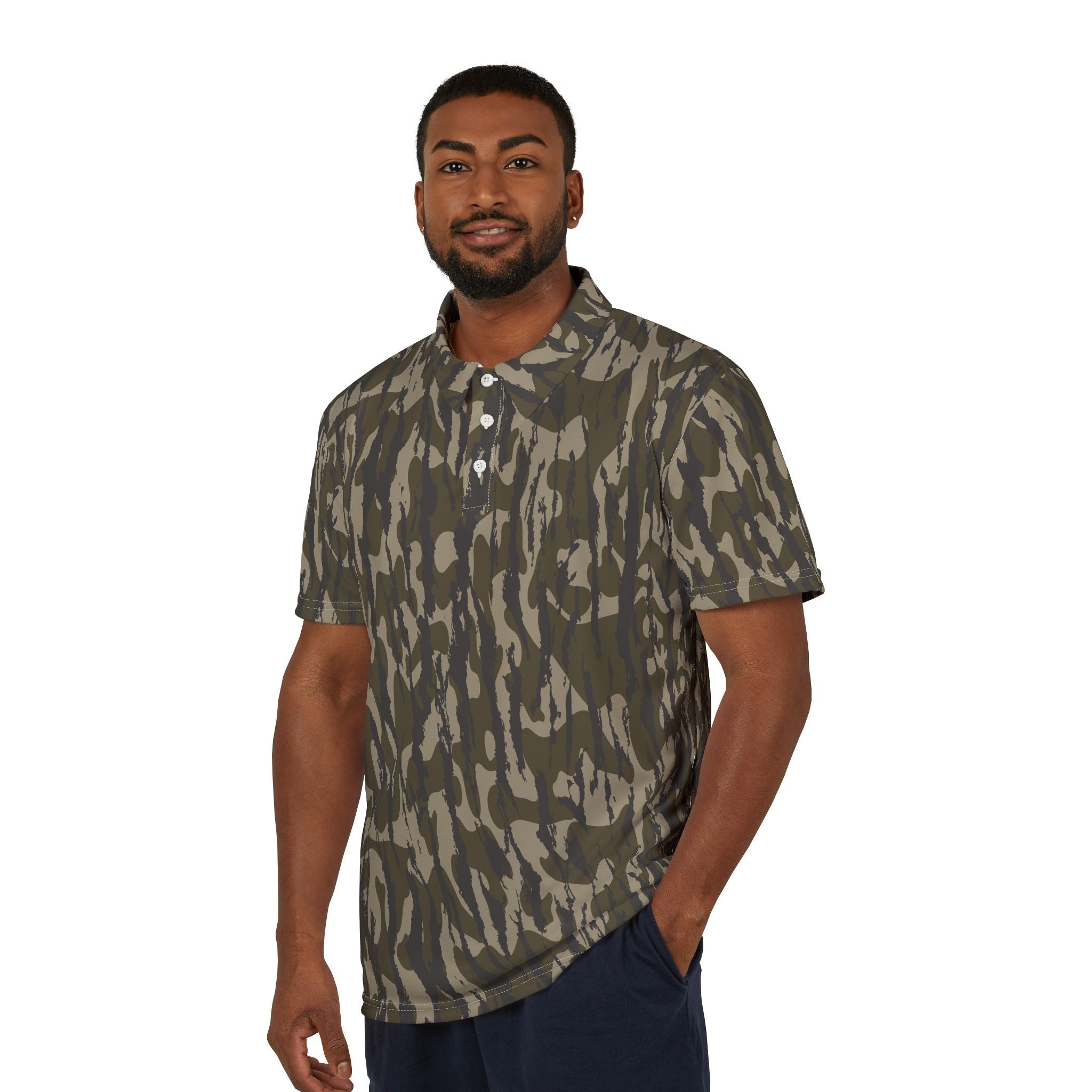 Trendy Camo Unisex Polo Shirt, Casual Wear, Outdoor Adventures, Gift for Him, Summer Look