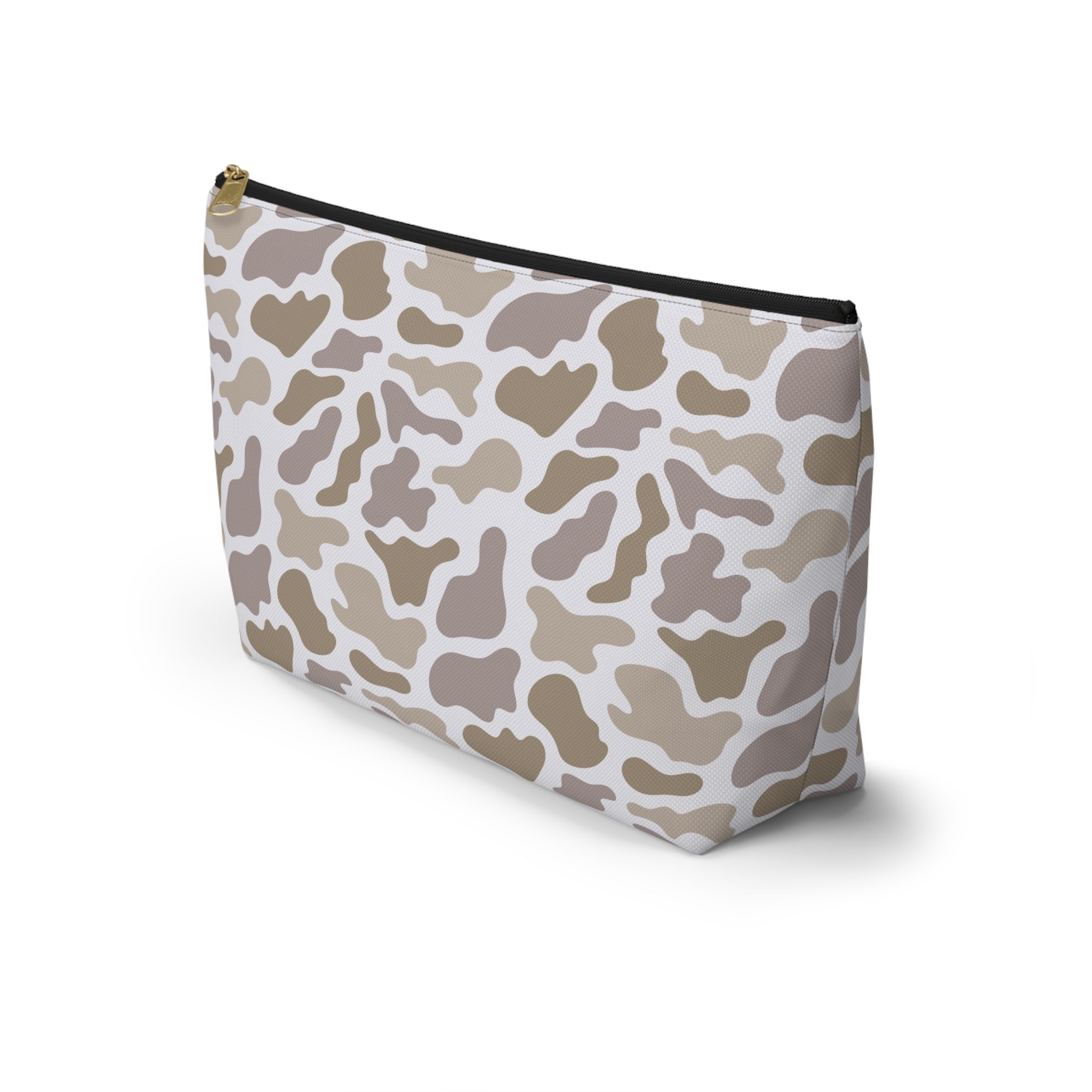 Light Grey Camo Accessory Pouch, Trendy Makeup Bag, Military Style Zipper Pouch, Perfect for Travel & Gifts, Camouflage Organizer