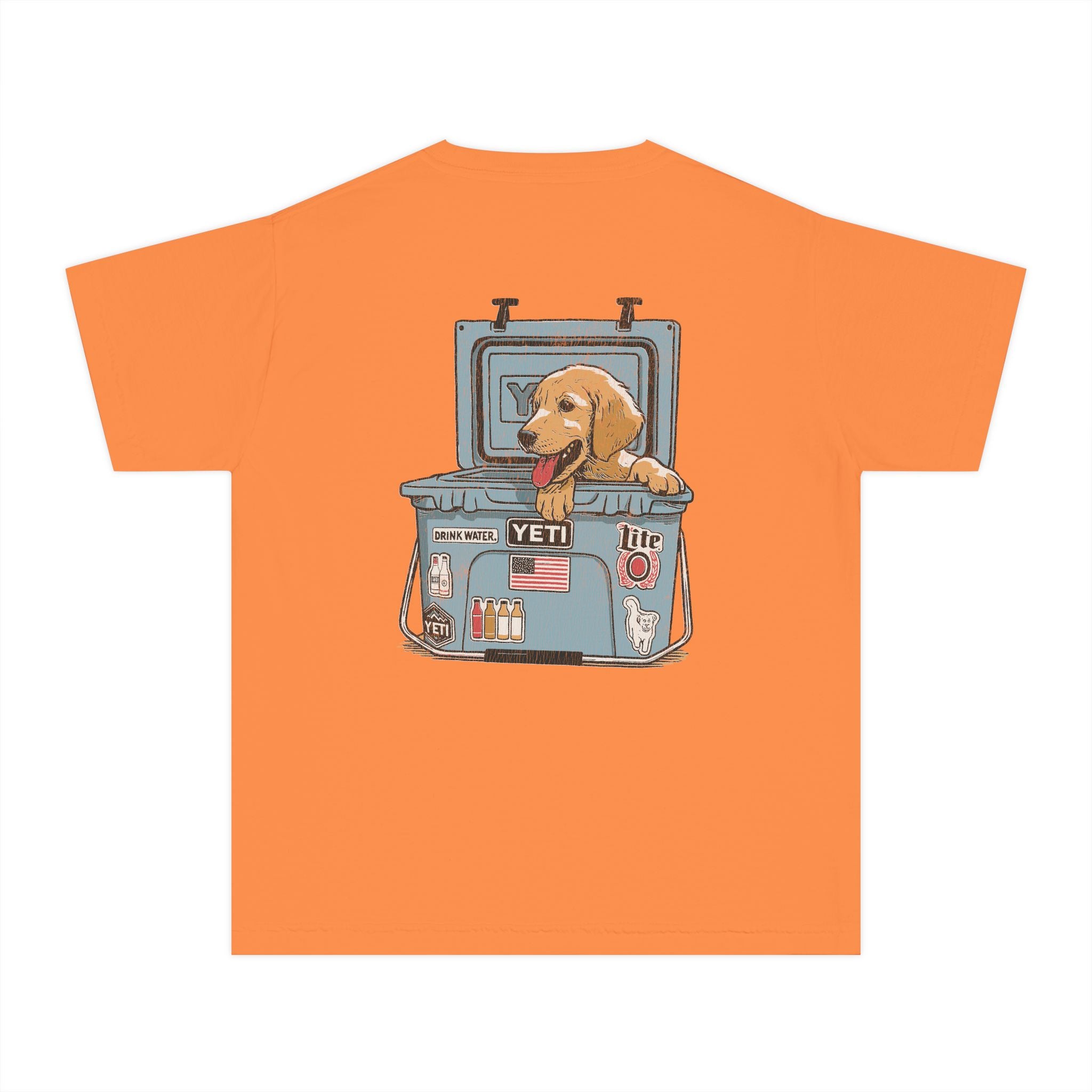 Hunting Puppy in Yeti Youth Midweight Tee - Fun Farm-Themed Shirt