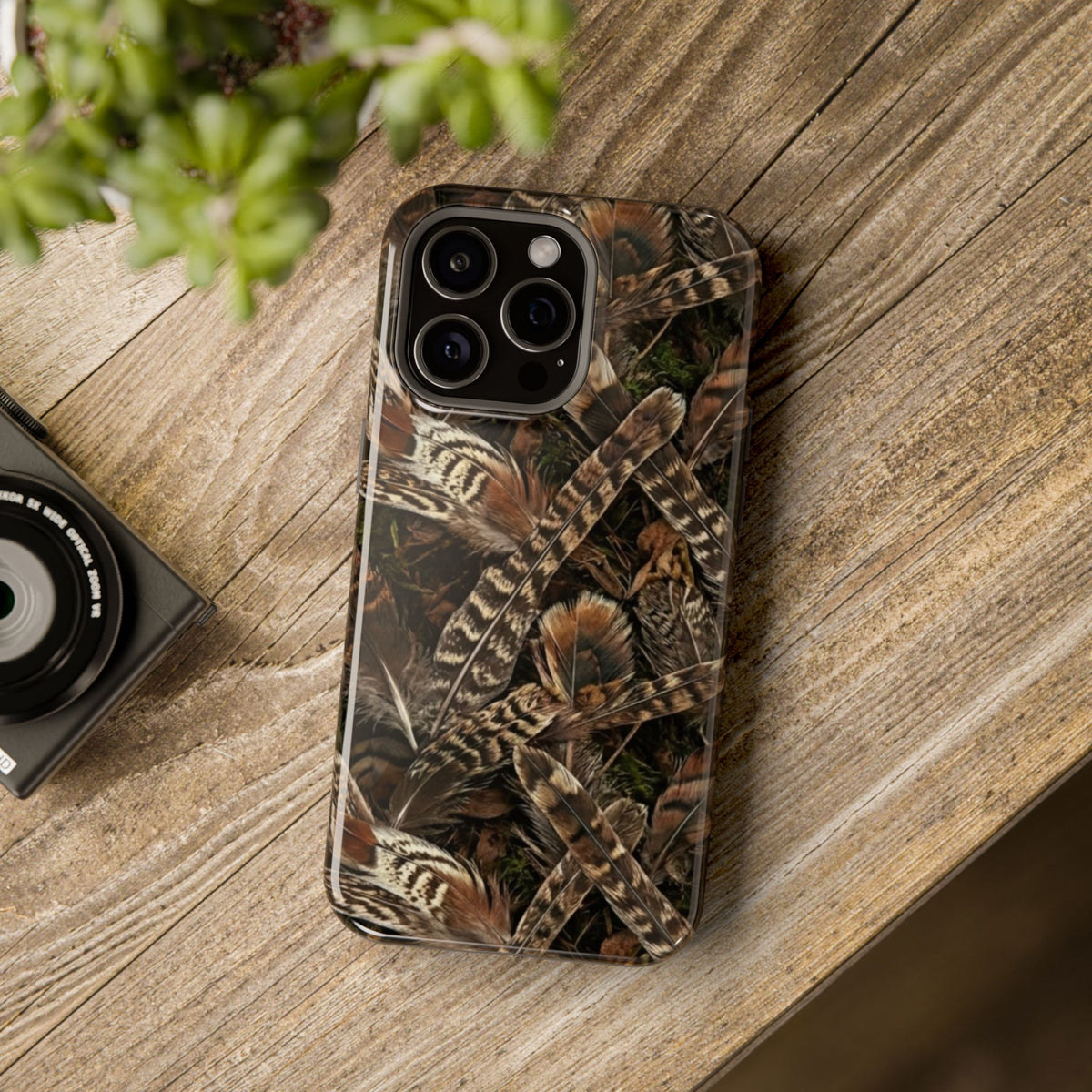 Camo Feather Magnetic Impact-Resistant Phone Case