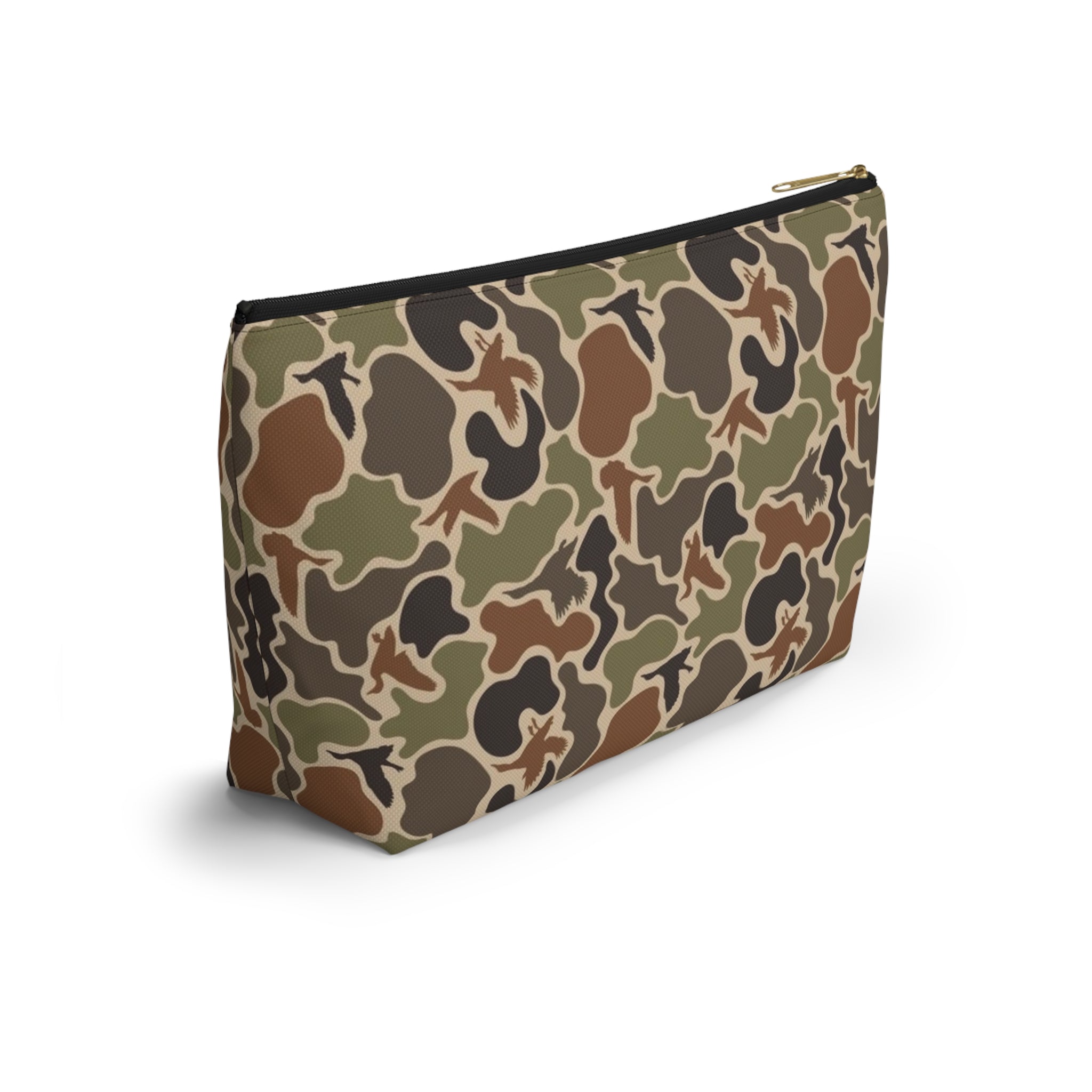 Duck Camo Accessory Pouch, Trendy Makeup Bag, Military Style Zipper Pouch, Perfect for Travel & Gifts, Camouflage Organizer