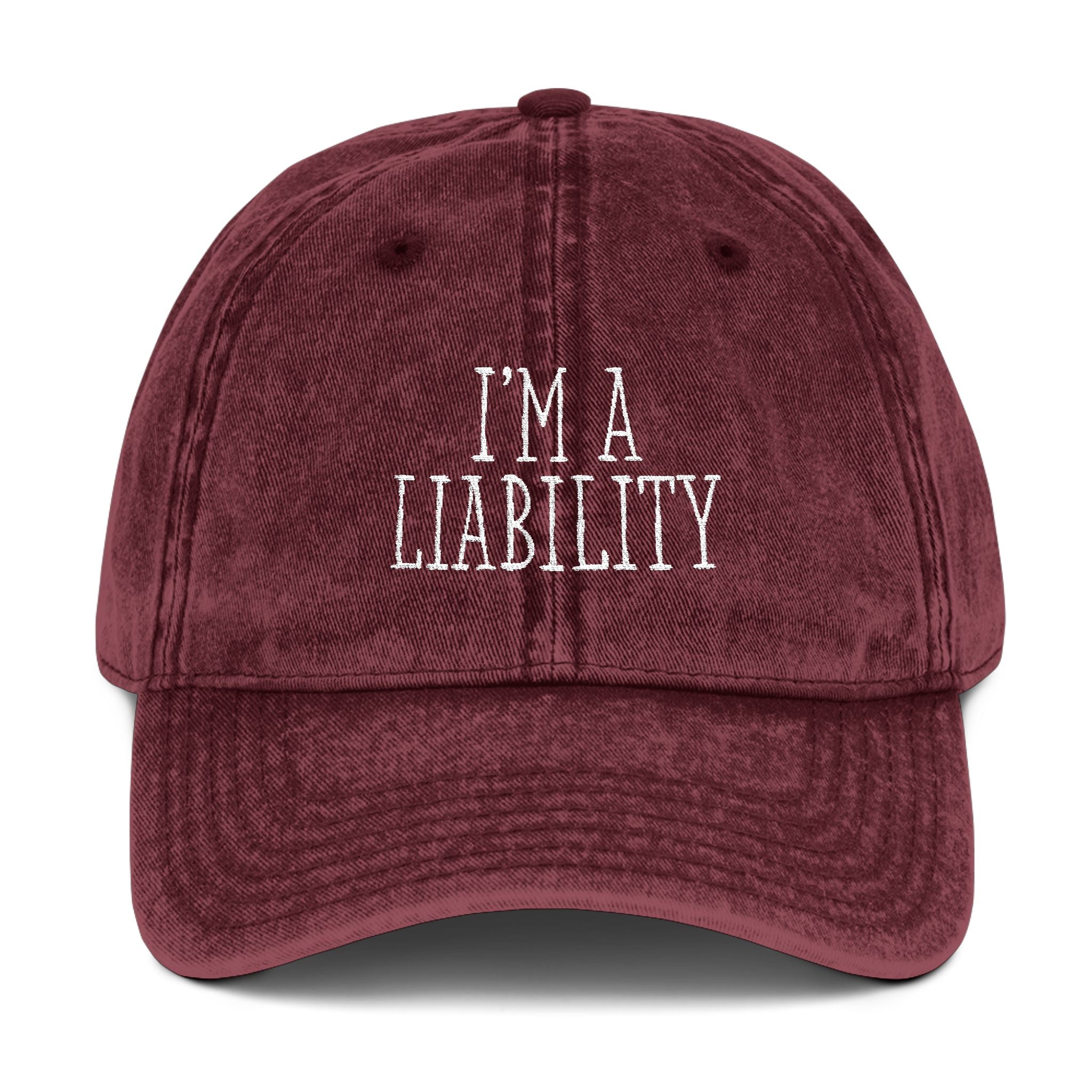 Im A Liability Vintage Embroidered hat, Funny Wife Hat, Sorry About My Husband Cap, Gift for Her, Casual Fashion Accessory