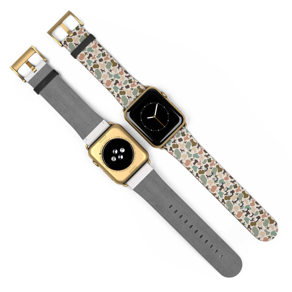 Old school camo duck and dog custom print Watch Band