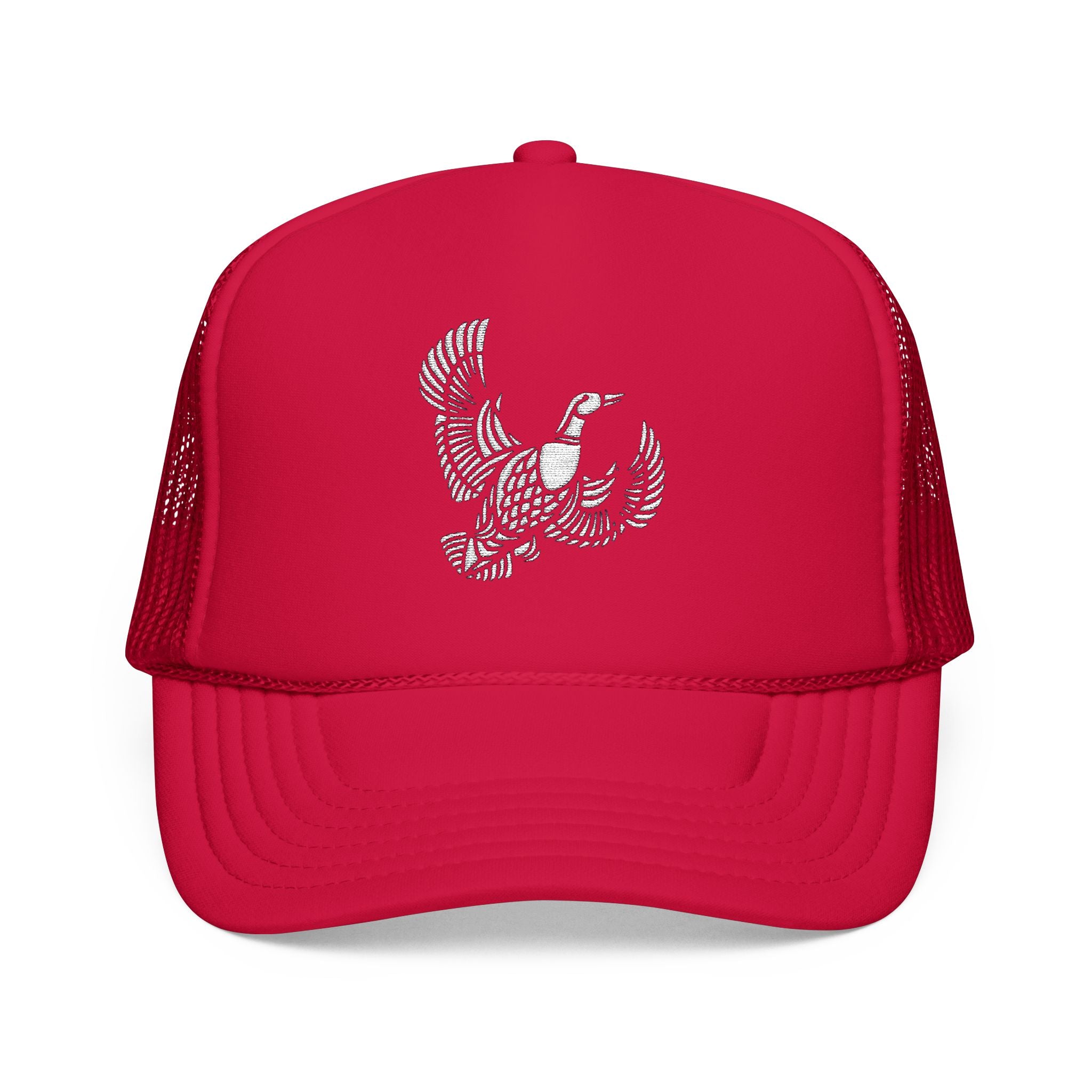 Flying Duck Embroidered Foam Trucker Hat - Stylish Outdoor Cap, Perfect Gift for Festivals, Sports Events, Casual Outings, Nature Lovers
