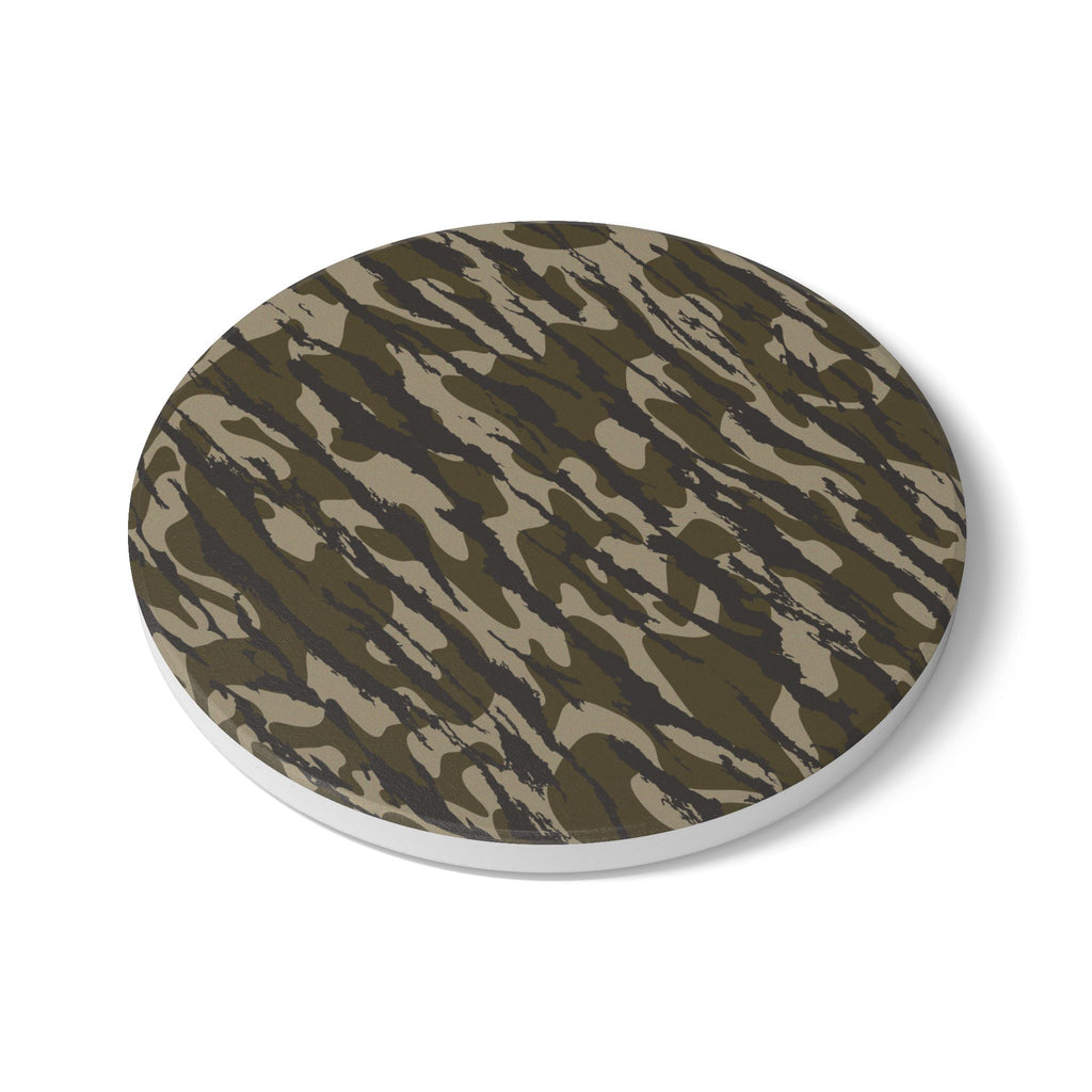 Trendy Camo Ceramic Coaster Set, Eco-Friendly Drinkware, Rustic Home Decor, Perfect for Military Enthusiasts, Gift for Dad