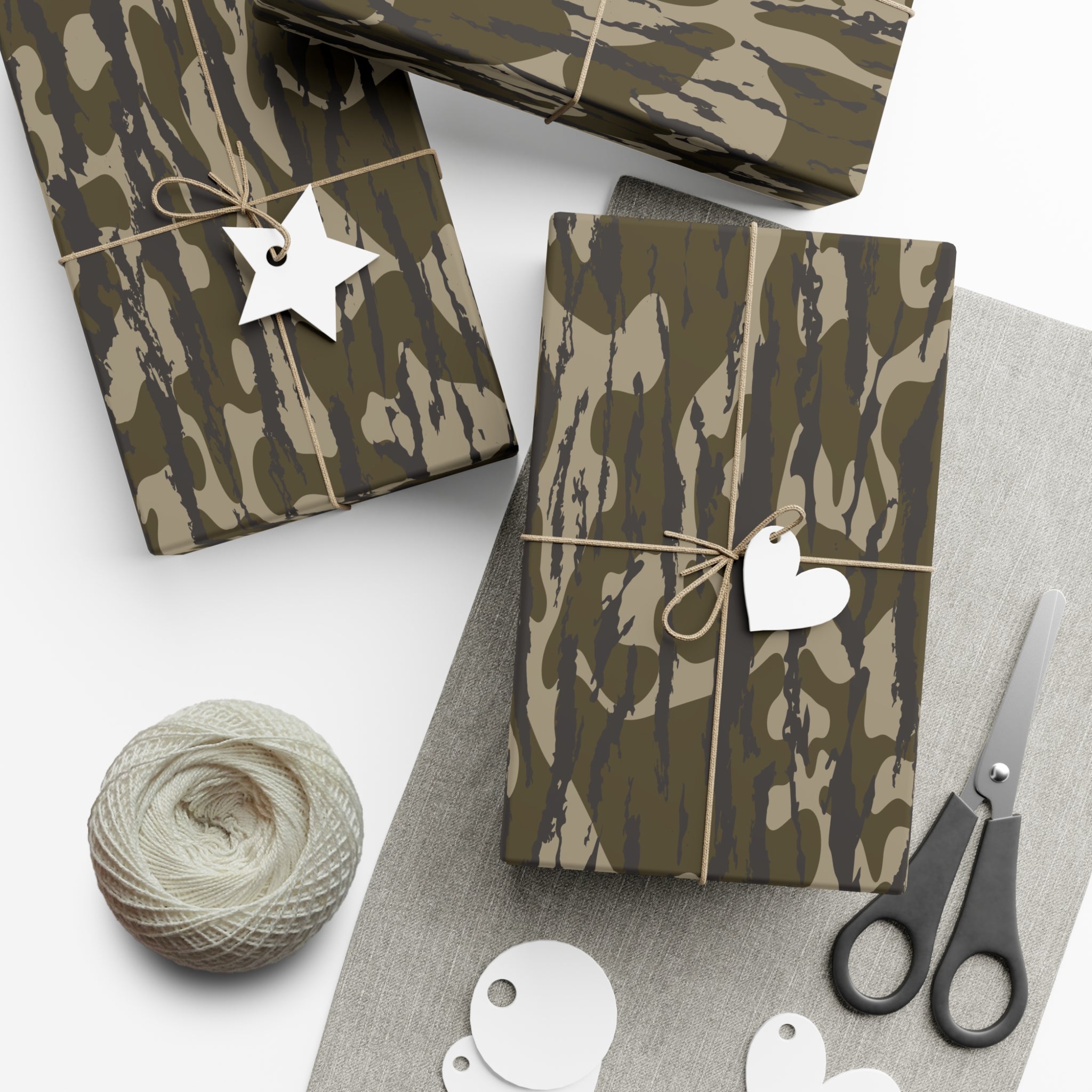 Trendy Camo Gift Wrap Paper, Perfect for Holidays, Birthdays, Parties, Eco-Friendly Packaging, Unique Camo Design