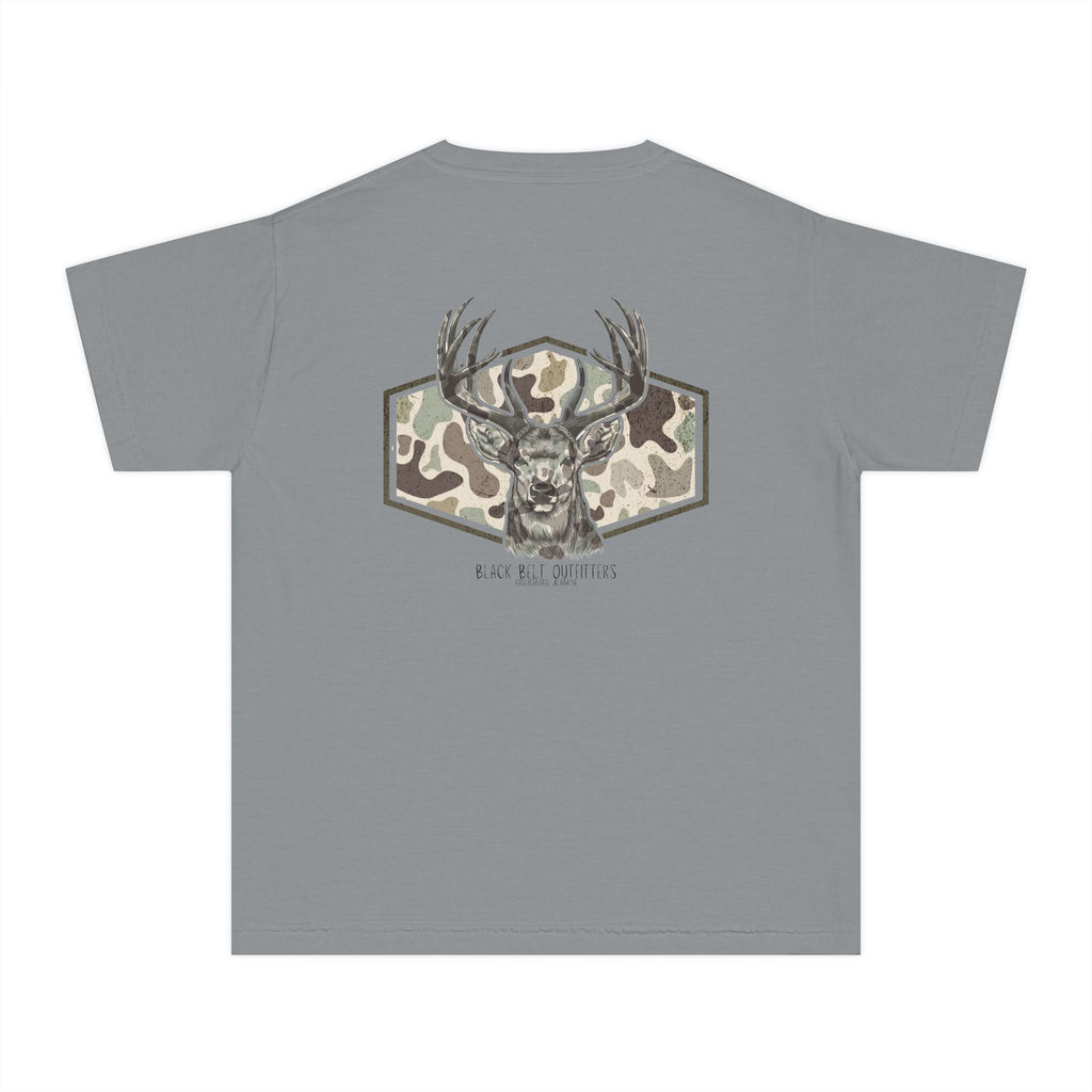 Camo Deer Youth Midweight Tee - Fun Farm-Themed Shirt