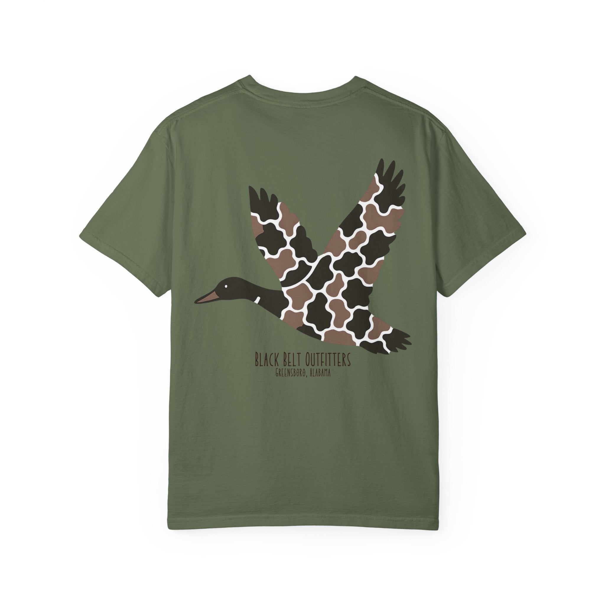 Camo Flying Duck T-Shirt, Men's Hunting Shirt, Gift for Sportsmen, Casual Wear, Nature Lover Tee