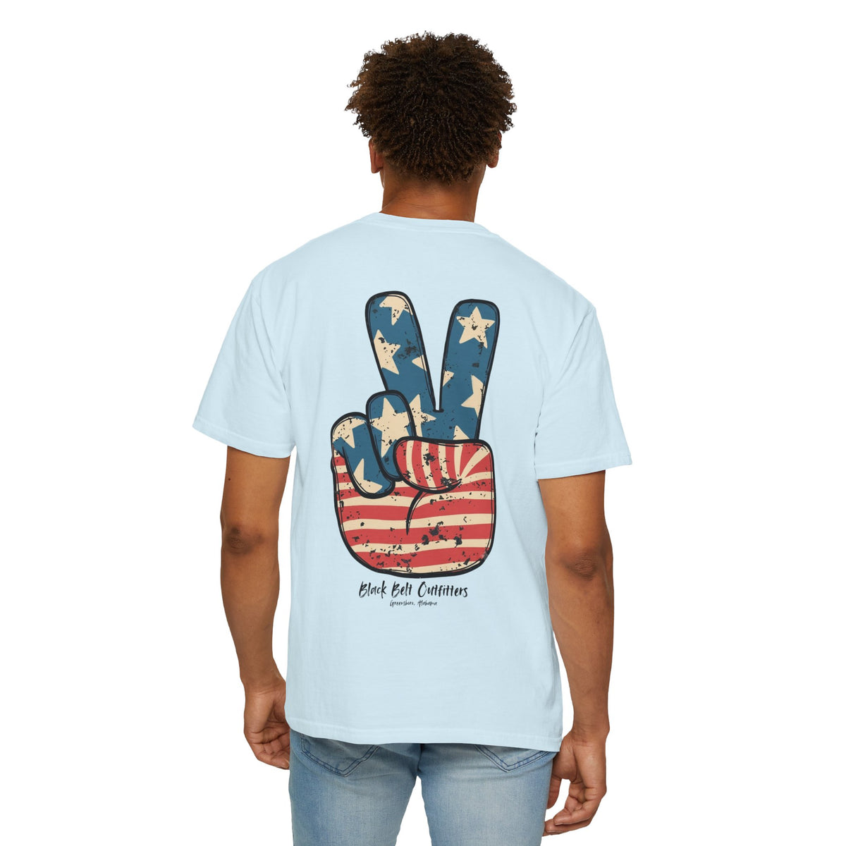 T-Shirt — Black Belt Outfitters American Peace Sign Graphic