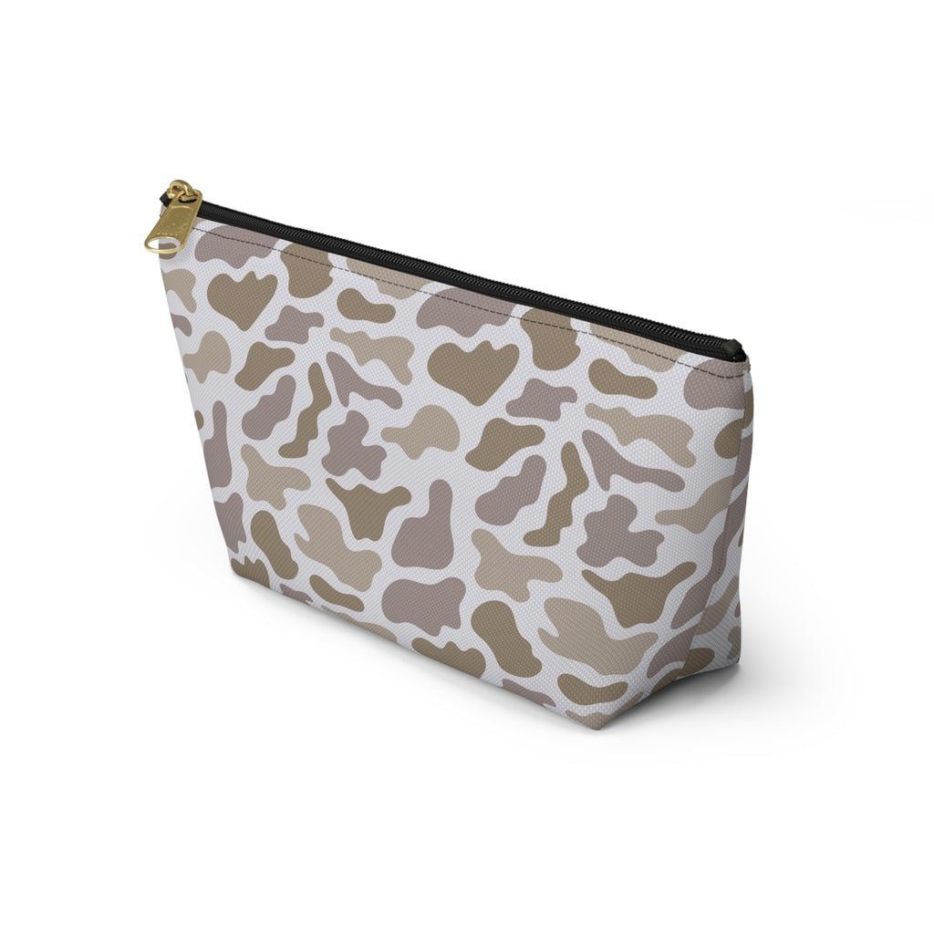 Light Grey Camo Accessory Pouch, Trendy Makeup Bag, Military Style Zipper Pouch, Perfect for Travel & Gifts, Camouflage Organizer