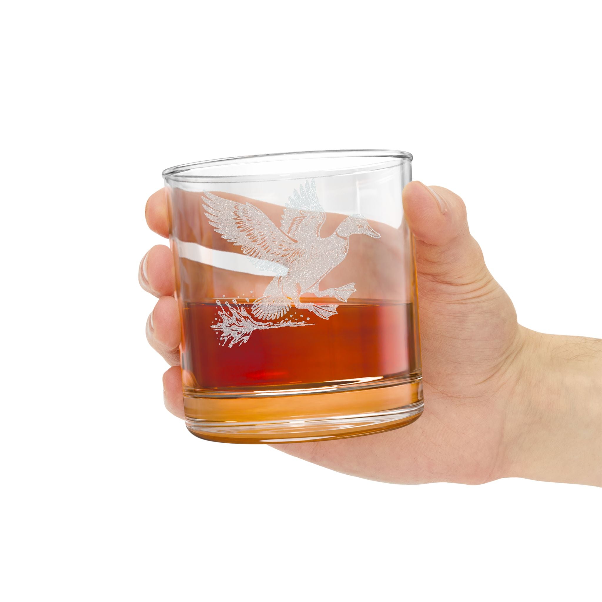 Engraved Duck Whiskey Glass 10.5oz — Hunting Gift & Men's Barware