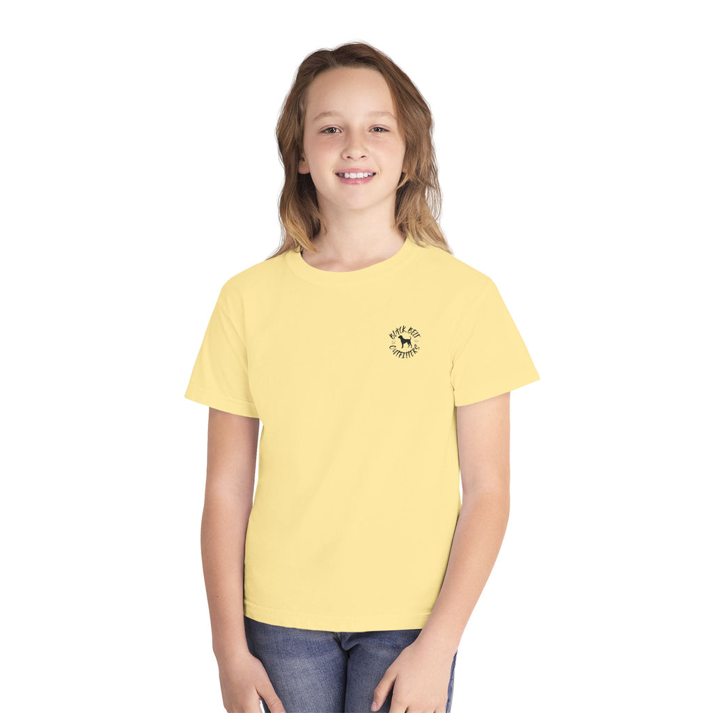 Alabama Camo Hunting Dog Youth Midweight Tee - Fun Farm-Themed Shirt