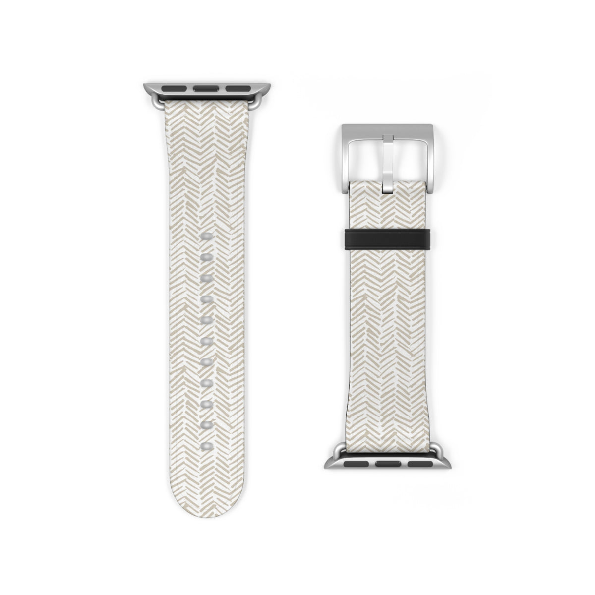 Herringbone Cream Watch Band — Minimal Neutral Apple Watch Strap
