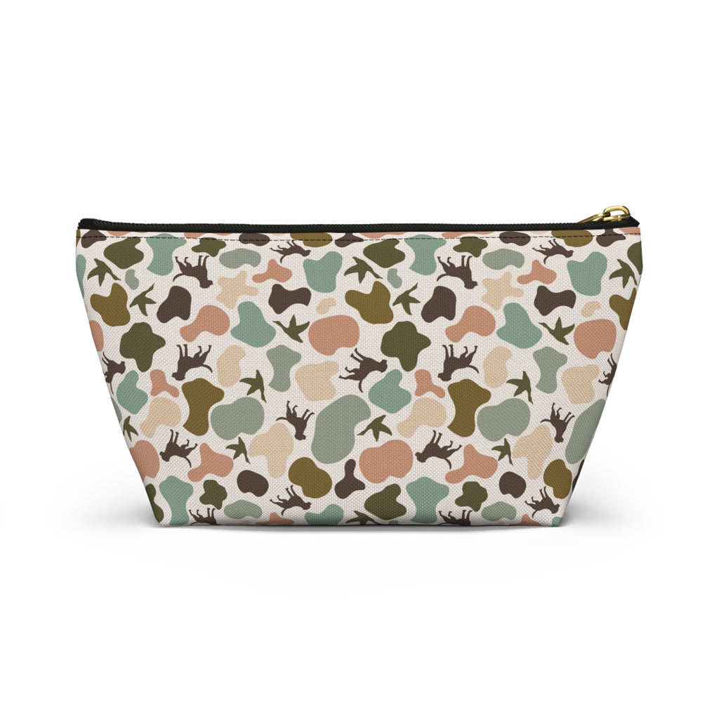 Duck Dog Camo Accessory Pouch, Trendy Makeup Bag, Military Style Zipper Pouch, Perfect for Travel & Gifts, Camouflage Organizer