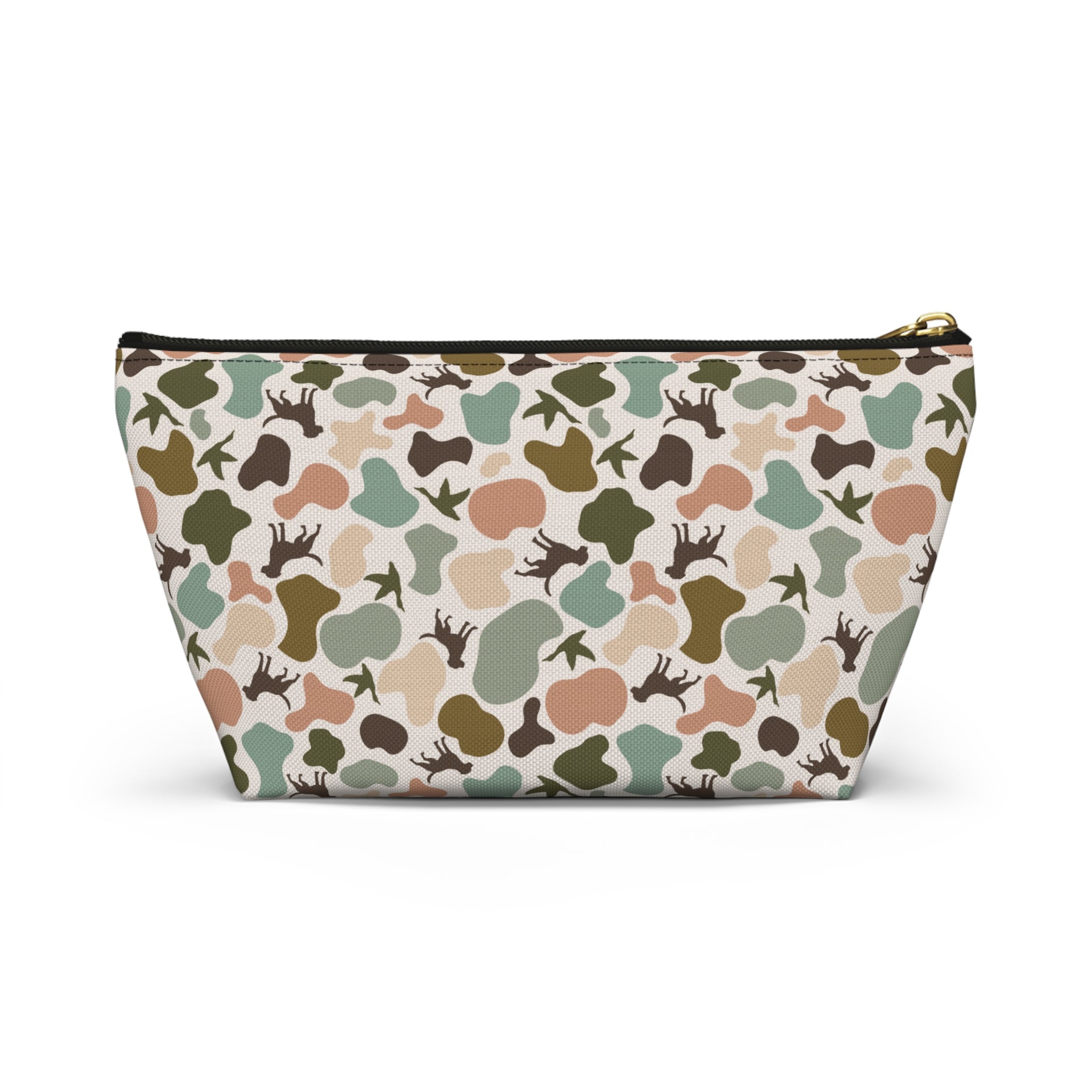 Duck Dog Camo Accessory Pouch, Trendy Makeup Bag, Military Style Zipper Pouch, Perfect for Travel & Gifts, Camouflage Organizer