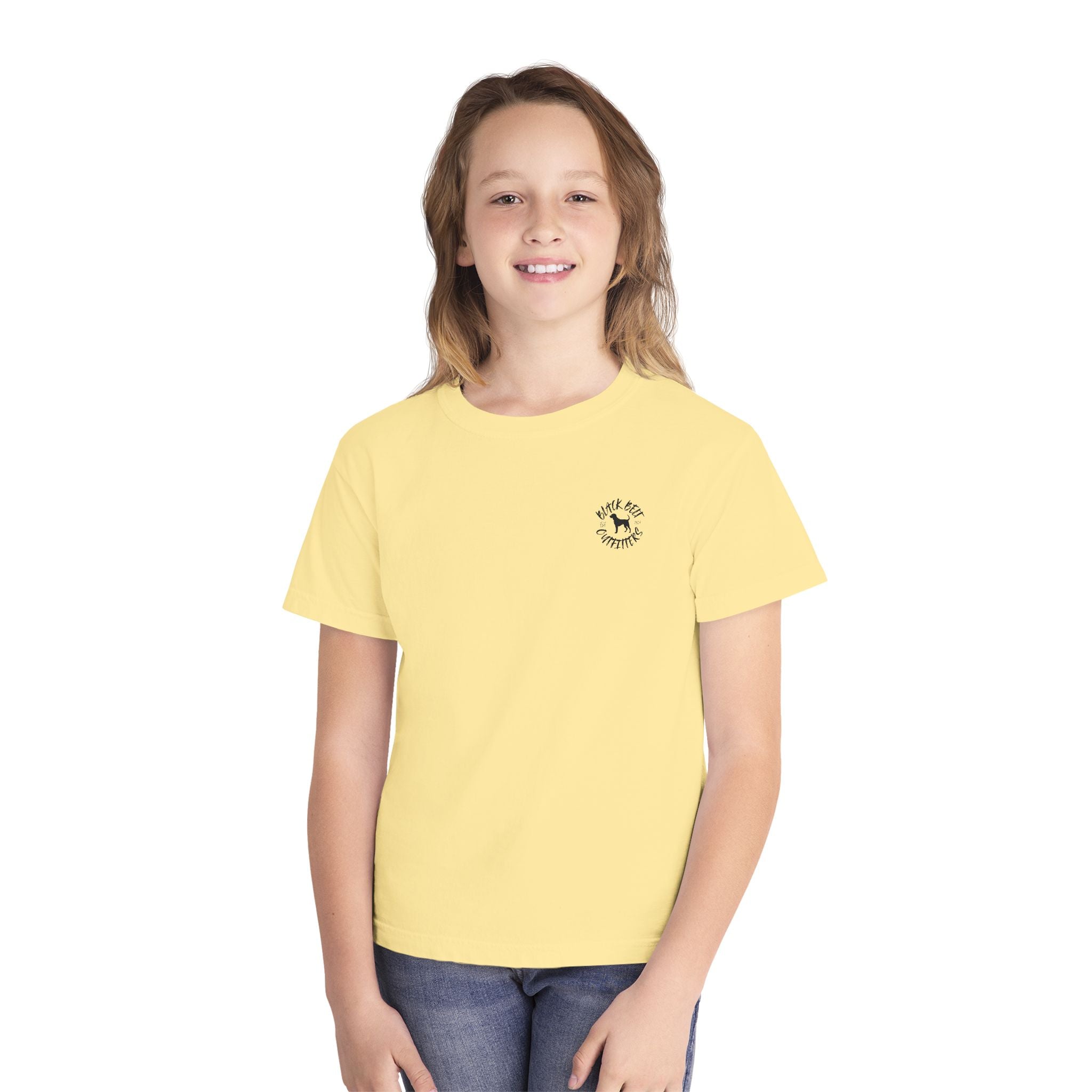 Camo Hunting Dog Youth Midweight Tee - Fun Farm-Themed Shirt