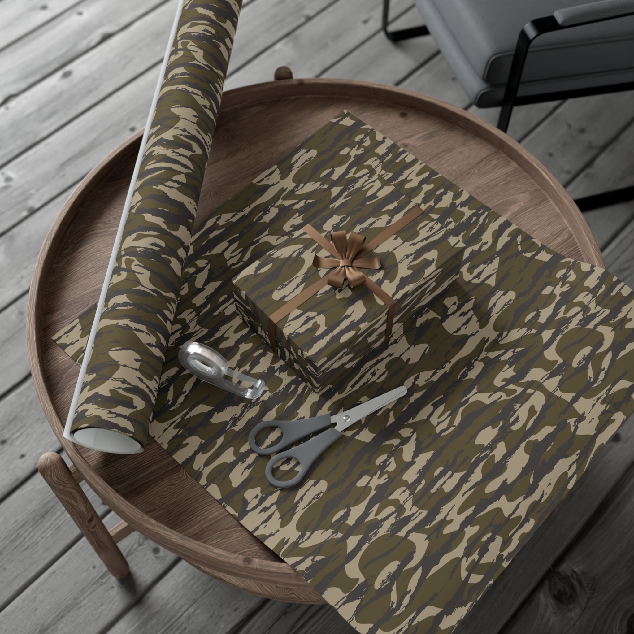 Trendy Camo Gift Wrap Paper, Perfect for Holidays, Birthdays, Parties, Eco-Friendly Packaging, Unique Camo Design