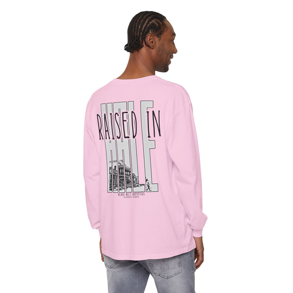 Raised in Hale Unisex Garment-Dyed Long Sleeve T-Shirt, Casual Wear, Gift for Him/Her, Streetwear, Everyday Comfort, Comfortable Layering