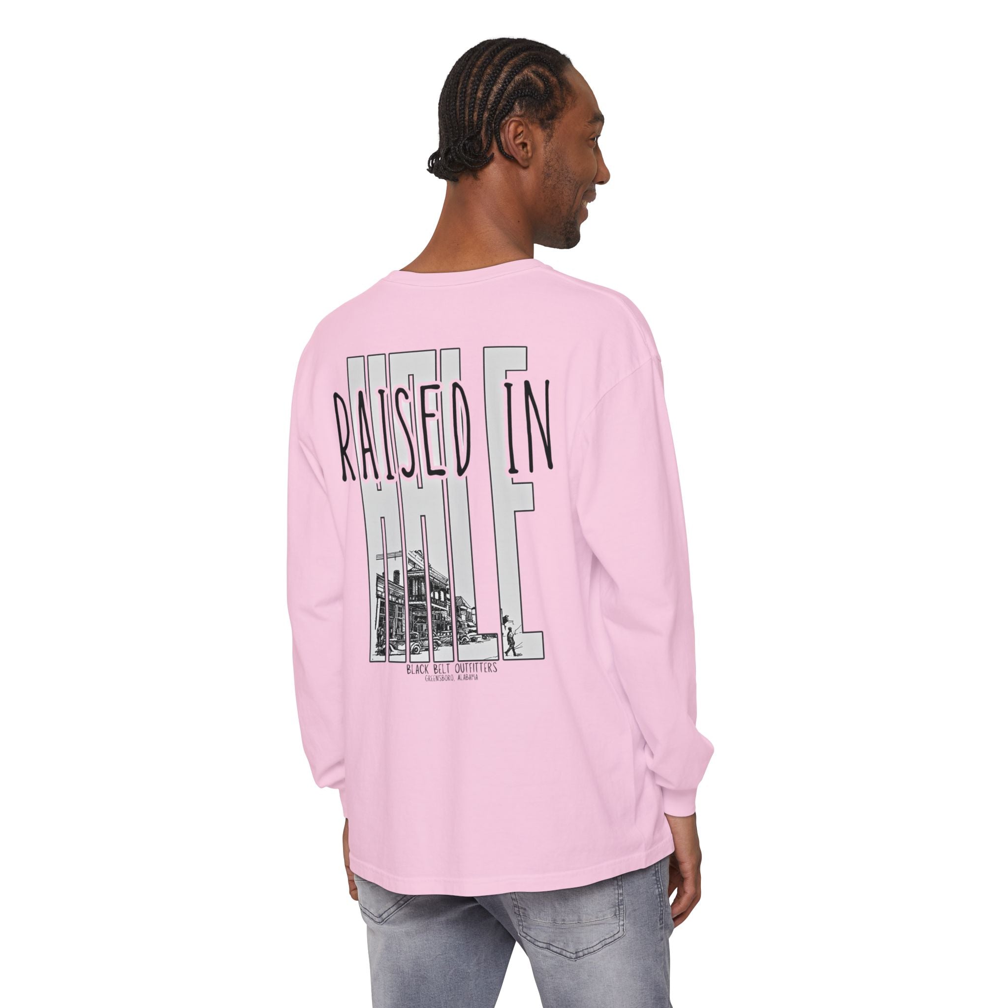Raised in Hale Unisex Garment-Dyed Long Sleeve T-Shirt, Casual Wear, Gift for Him/Her, Streetwear, Everyday Comfort, Comfortable Layering